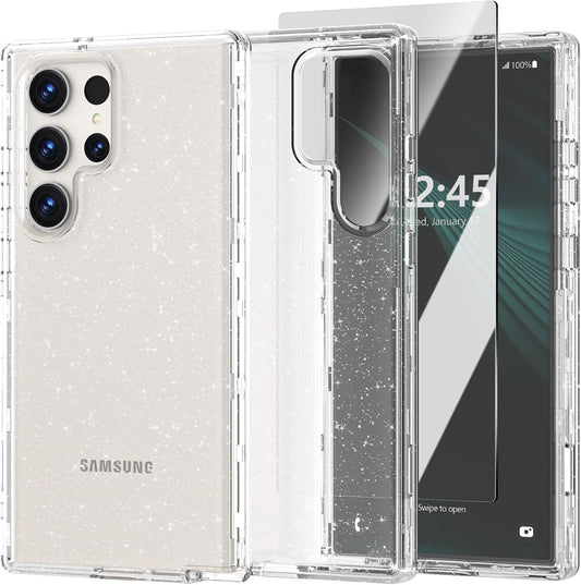 ACKETBOX for Samsung Galaxy S23 Ultra Case,Glitter Clear Case S23 Ultra,Shockproof Bumper Protective Phone Cover,Designed for Samsung Galaxy S23 Ultra 5G 6.8 Inch（Clear Bling）