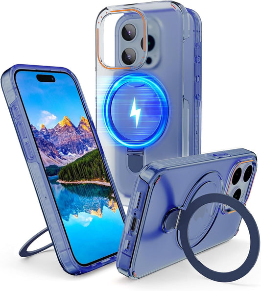 Flodsw Shockproof Case for Iphone 15 Pro,Compatible with Magsafe,Stronger Magnetic Iphone 15 Pro Case with Stand,Dual Layer Phone Case,[Military Drop Protection][Anti Yellowing] 6.1Inch,Blue  Flodsw   