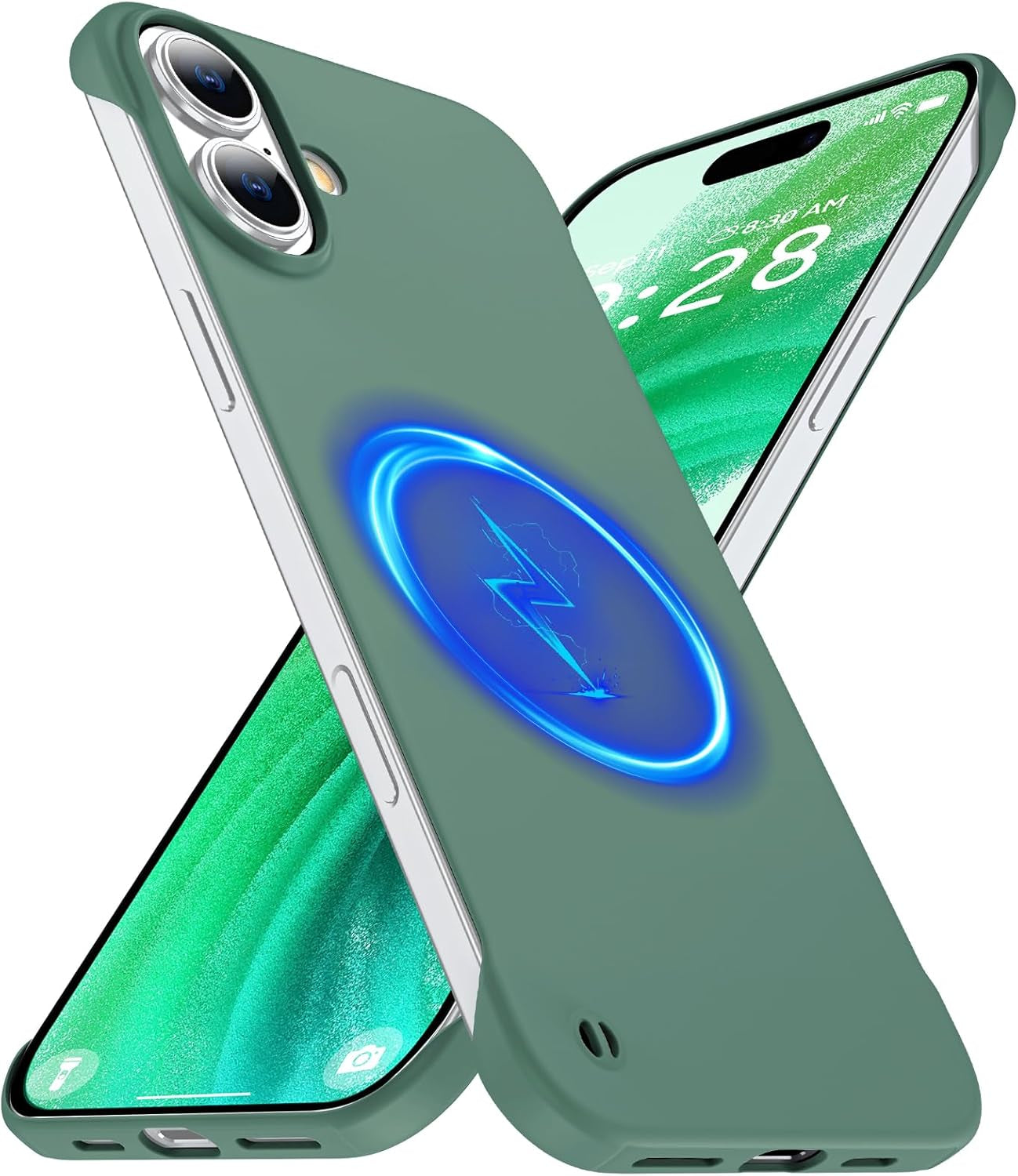 Magnetic Slim Case Fit for Iphone 17 Pro Max Phone Case 6.9"(2025) Ultra-Thin Lightweight Durable Frameless Matte Hard for Magsafe Cover Case with Pull Ring Shockproof Non Slip Rope-Black