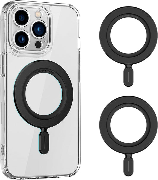 OUTXE Magnetic Ring Sticker, 2Pack Universal Magnet Adapter Compatible with Magsafe Accessories, Iphone 15/14/13/12 Mini plus Pro Max, Android Galaxy S24/S23/S22 Ultra, Pixel 7/6/5 and Cell Phone Case  OUTXE   