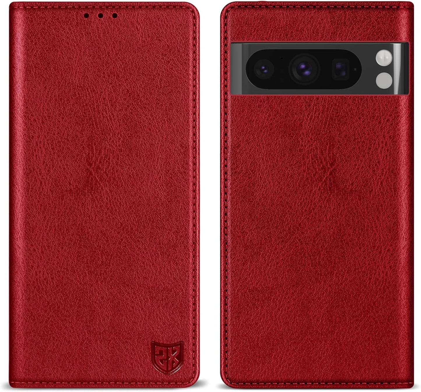 ZZXX for Google Pixel 8 Pro Wallet Case with [RFID Blocking] Card Slot Stand Strong Magnetic Leather Flip Fold Protective Phone Case for Google Pixel 8 Pro Case Wallet(Black-6.7 Inch)  ZZXX Red Google Pixel 8 Pro 