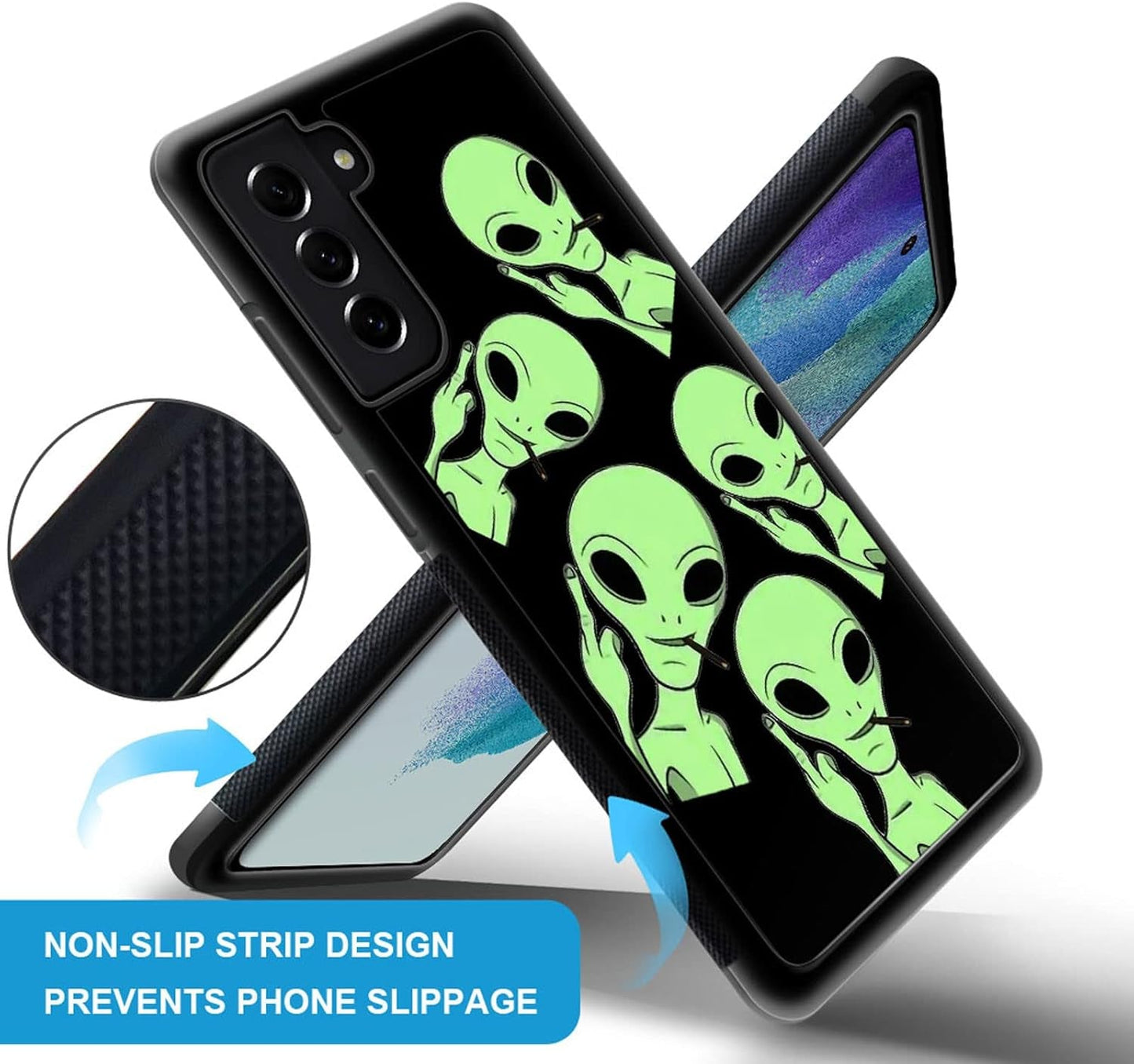 Compatible with Samsung Galaxy S22 plus Case with Arrogant Smoking Alien Pattern Design Plastic Samsung Galaxy S22 plus Case TPU Bumper Protective Case Samsung Galaxy S22 Plus