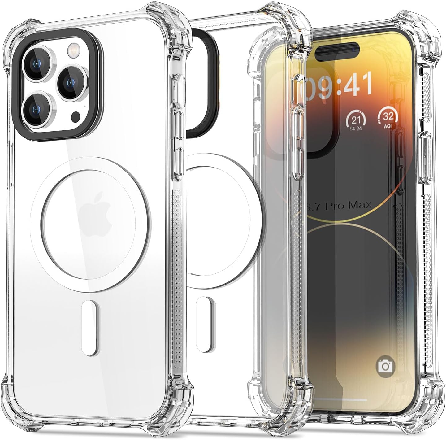 Aicase Clear Blue Bounce Case Compatible with Iphone 15 Plus, Impact Shockproof [Non-Yellowing] [21.3 FT Military Drop Protection] Anti-Scratch Protective Cell Phone Cover  AICase   
