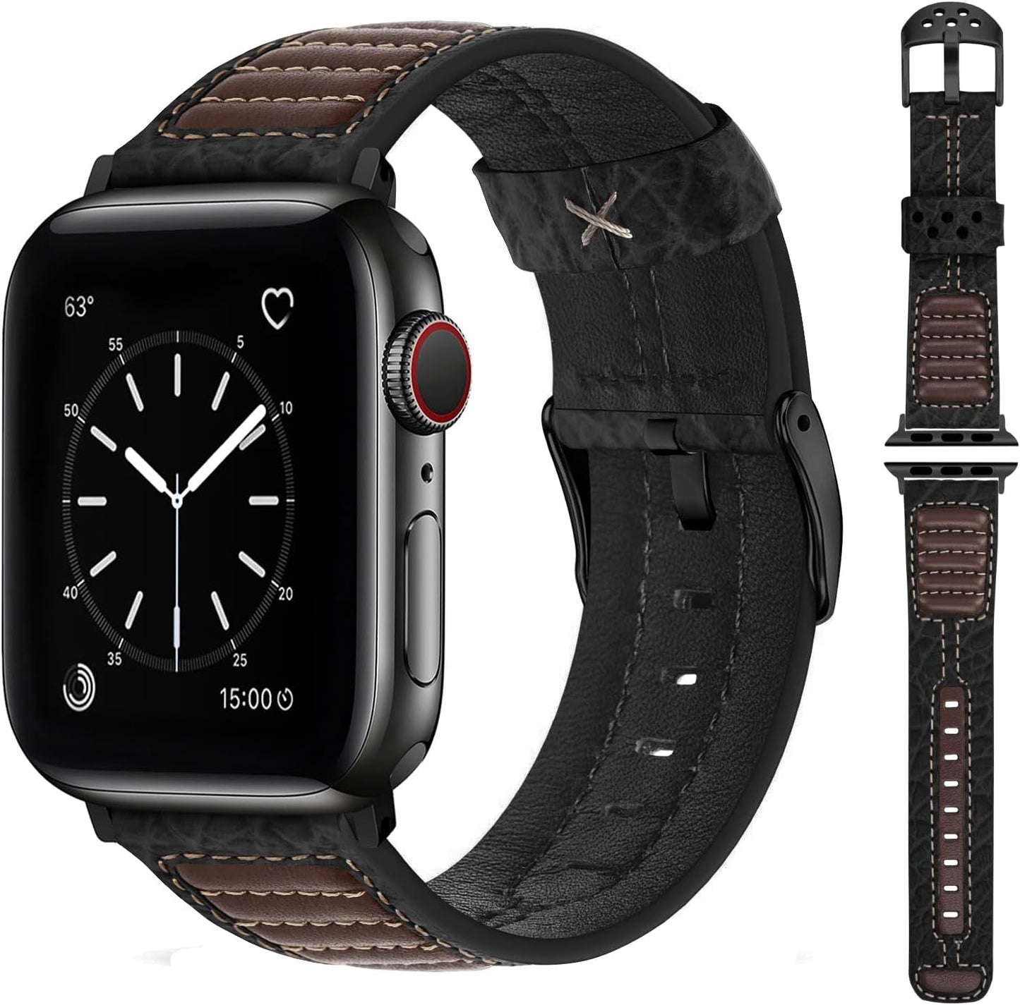 Fullmosa Café Racer Leather Apple Watch Band 49Mm 45Mm 44Mm 42Mm 41Mm 40Mm 38Mm Genuine Iwatch Bands for Men/Women Easily Upgrade Your Apple Watch with Premium Smart Watch Bands
