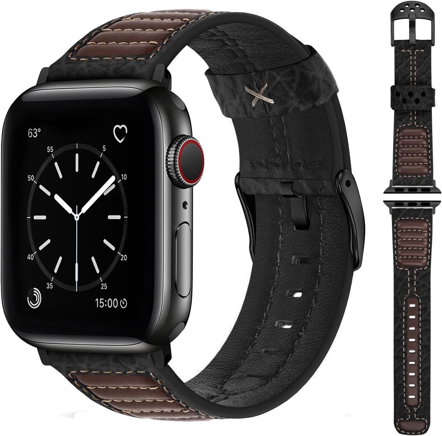 Fullmosa Café Racer Leather Apple Watch Band 49Mm 45Mm 44Mm 42Mm 41Mm 40Mm 38Mm Genuine Iwatch Bands for Men/Women Easily Upgrade Your Apple Watch with Premium Smart Watch Bands