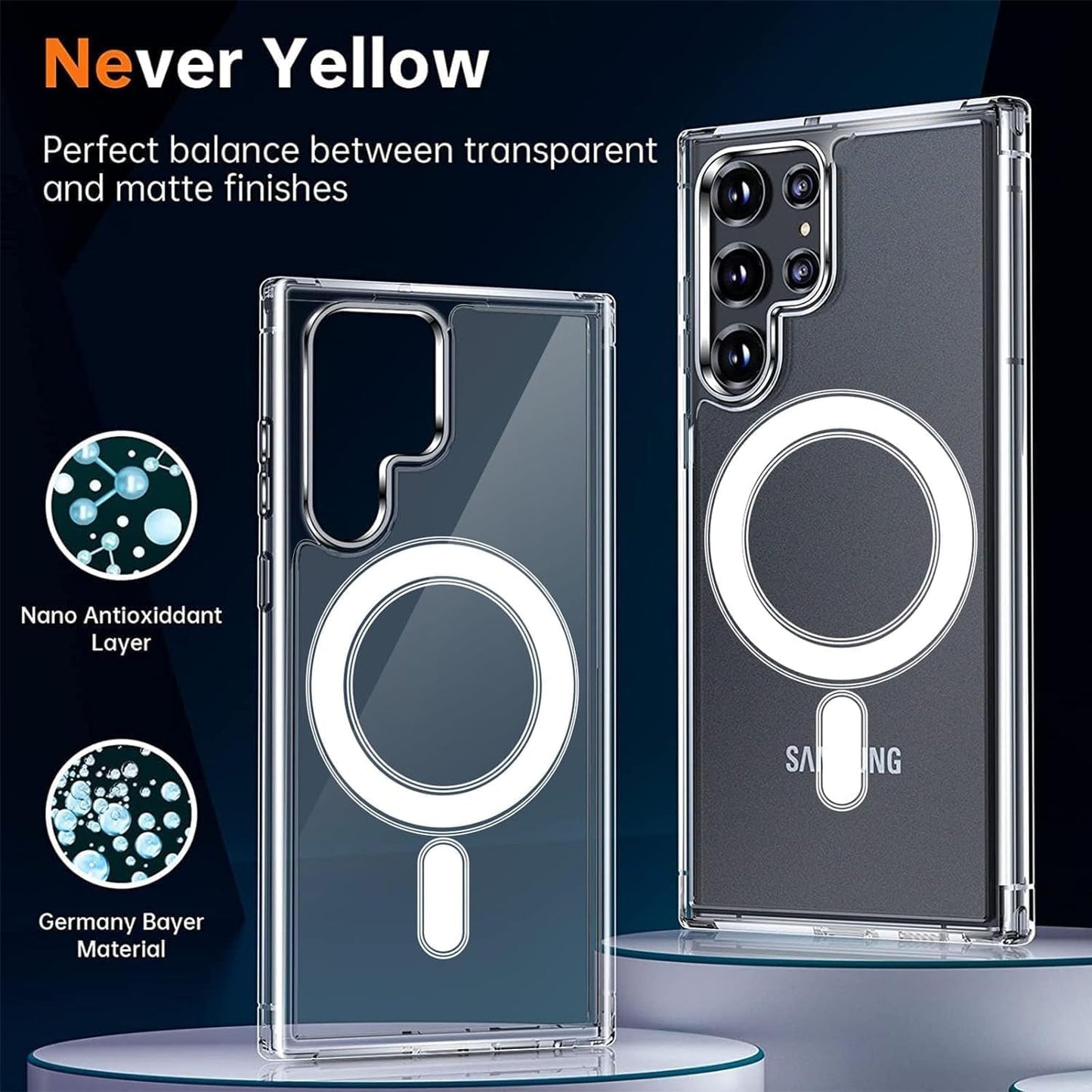 Compatible with Samsung Galaxy S22 plus 5G Case Clear, Compatible with Magsafe, Shockproof Military-Grade Protection, Magnetic Phone Case