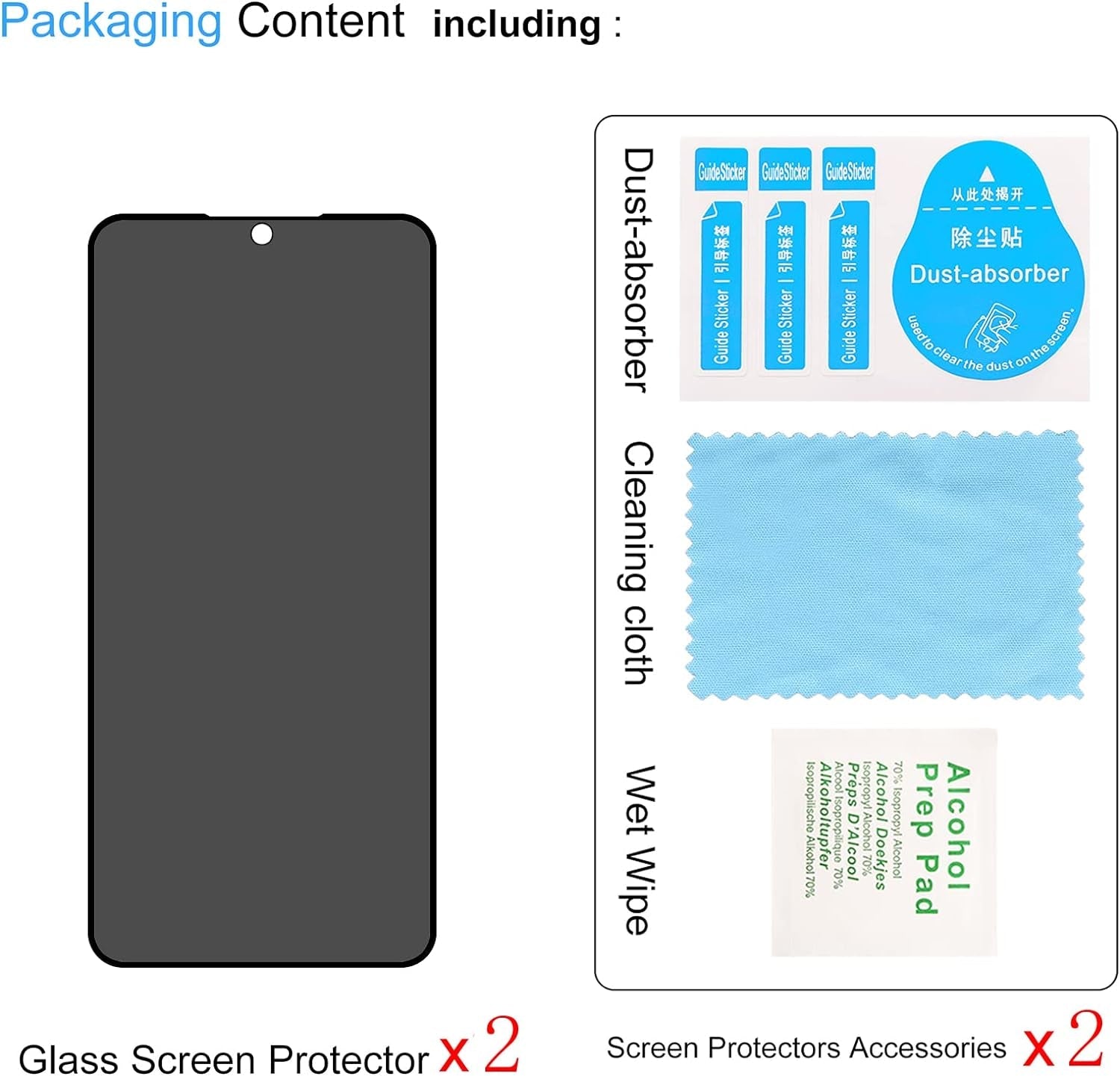 2 Pack Privacy Screen Protector for Samsung Galaxy S22 Plus/ S22+ [Anti-Spy Tempered Glass], Ultra HD, Anti-Scratch, Bubble-Free, Easy Install 9H Protective Glass Black (Not for S21/S22 Ultra)