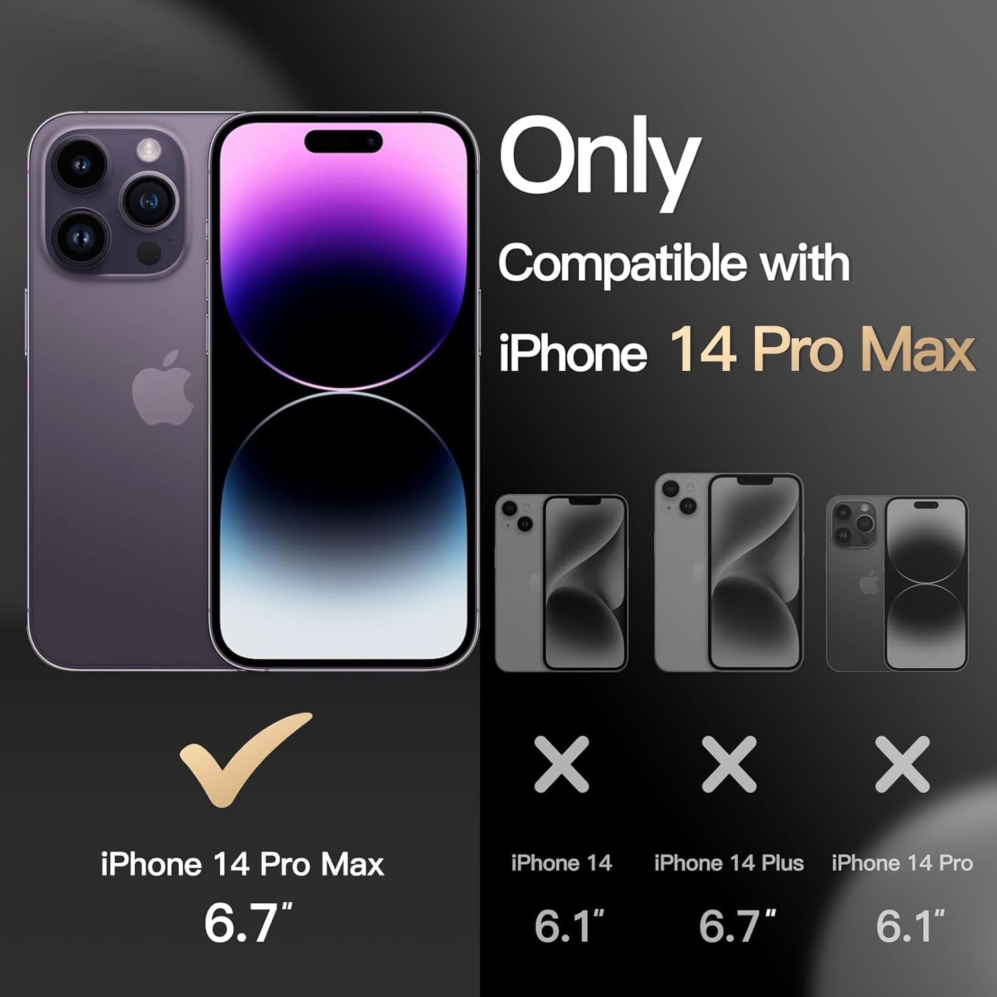 Jetech Case for Iphone 14 Pro Max 6.7-Inch, Heavy Duty Dual-Layer Rugged Protection, Shockproof Protective Tough Phone Cover with Matte Back (Deep Purple)  JETech   