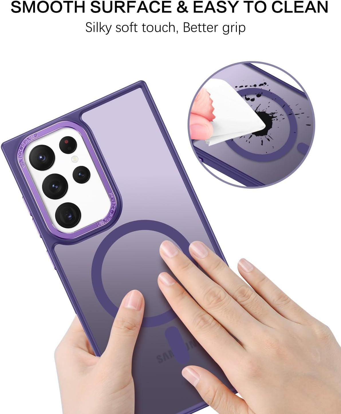 BENTOBEN for Samsung S22 Ultra Case, S22 Ultra Magnetic Case [Compatible with Magsafe] Translucent Matte Slim Shockproof Women Men Protective Case Cover for Samsung Galaxy S22 Ultra 6.8",Purple