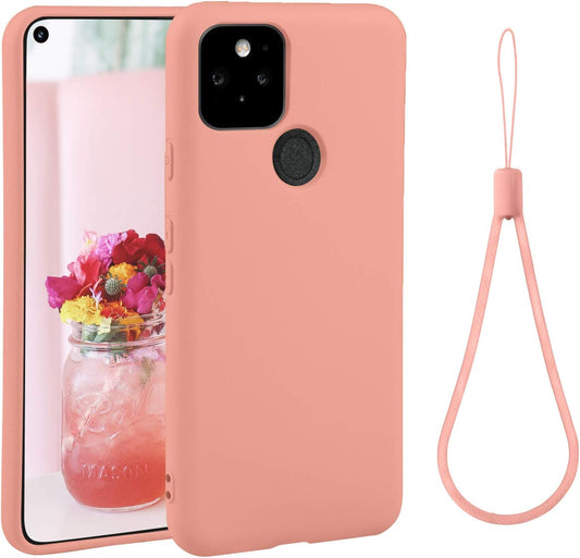 ABITKU Compatible with Google Pixel 5 Case,Slim Silicone Gel Rubber Case Cover (With Microfiber Lining) Full Body Shockproof Design for Google Pixel 5 6.0 INCH (Pink)  abitku Pink  
