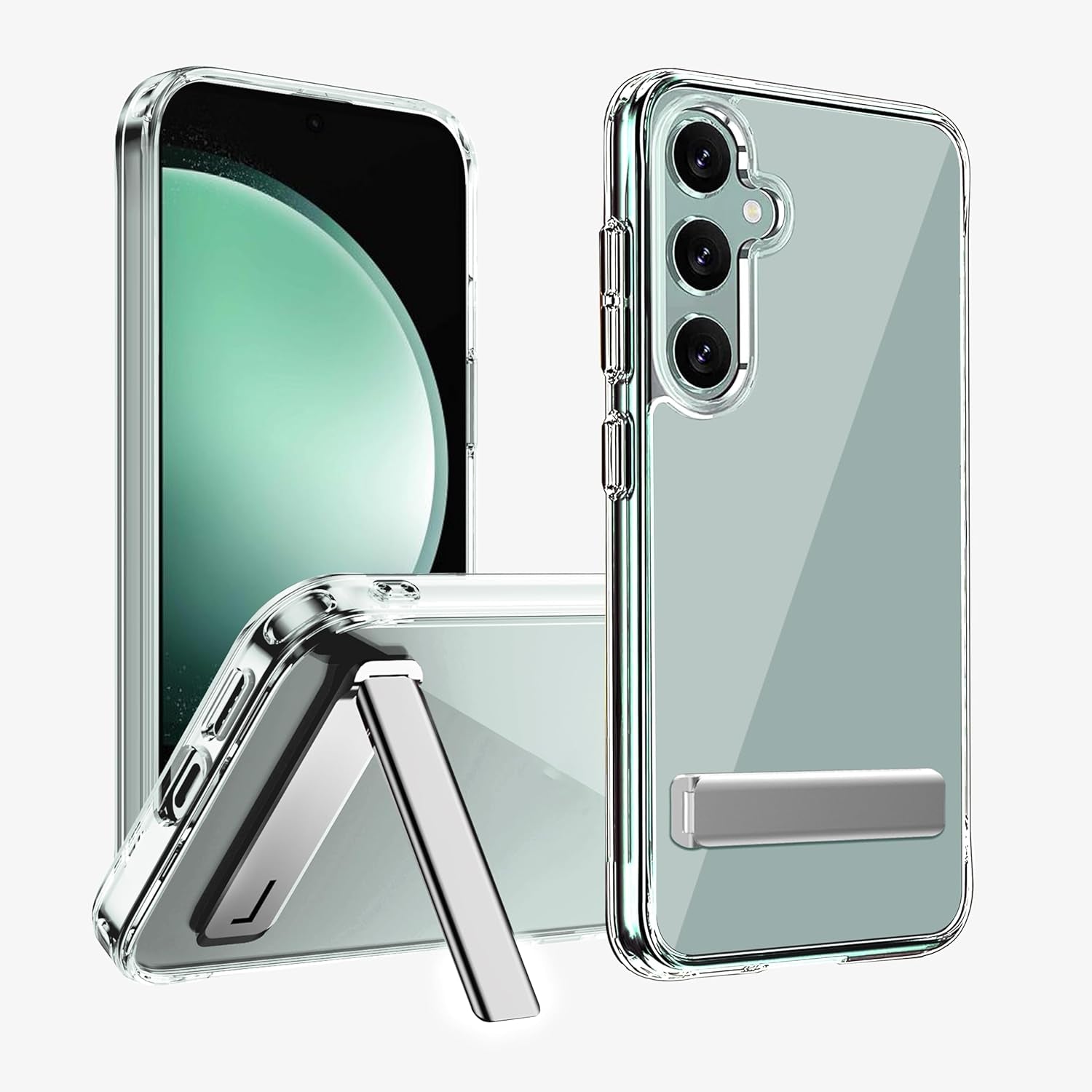 CEDO Kickstand Case for Samsung Galaxy S22 Ultra, 3-Way Mode Built-In Metal Stand Phone Case, Mil-Grade Shockproof Bumper, Transparent Acrylic & Slim Fit, Designed for Samsung S22 Ultra, Crystal Clear