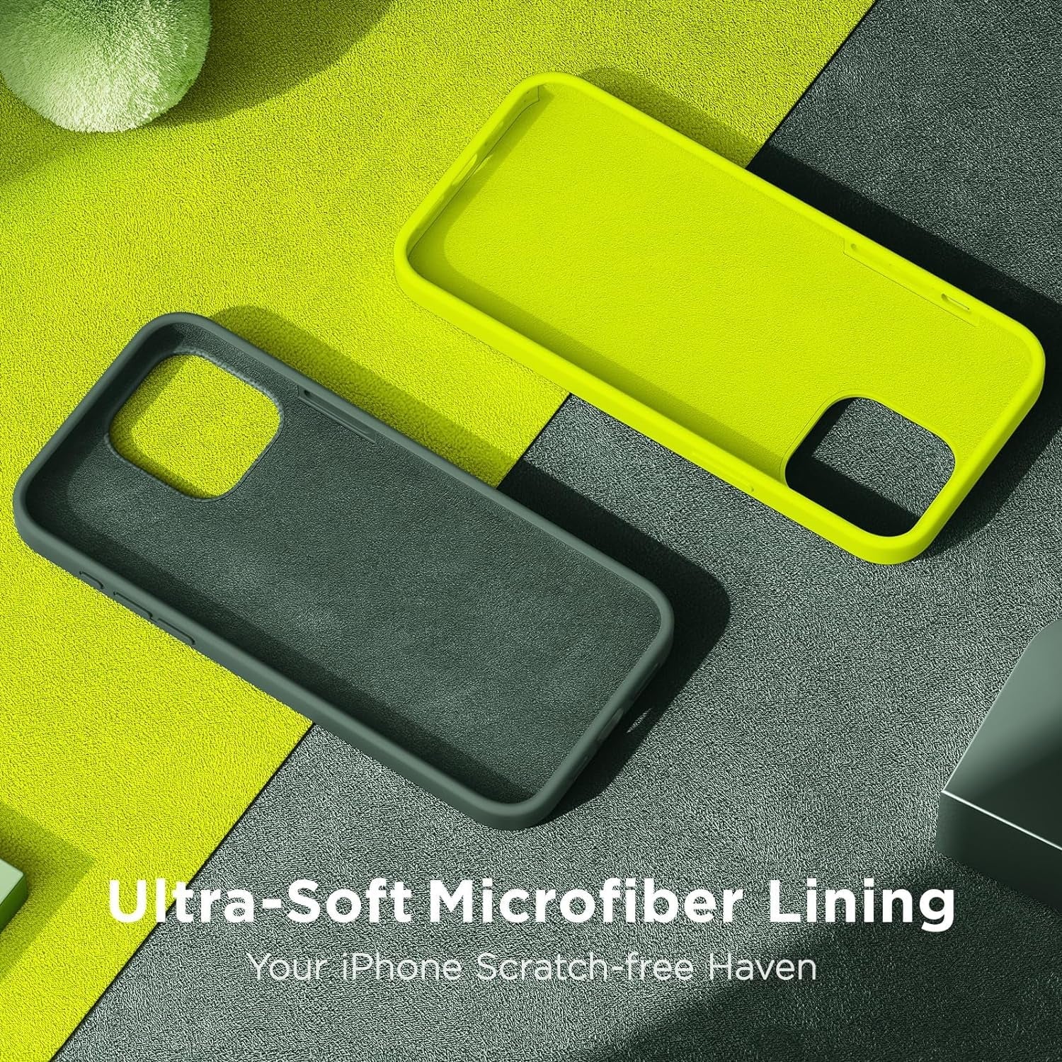 Cordking Designed for Iphone 15 Pro Case, Silicone Ultra Slim Shockproof Protective Phone Case with [Soft Anti-Scratch Microfiber Lining], 6.1 Inch, Alpine Green  Cordking   