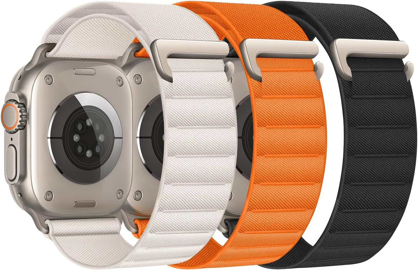 3 Pack Alpine Loop Compatible with Apple Watch Ultra 2/Ultra Band 49Mm 45Mm 44Mm 42Mm 41Mm 40Mm 38Mm for Men Women, Nylon Sport Loop Replacement Strap with C-Hook for Iwatch Ultra SE Series 9/8/7/6/5/4/3/2/1