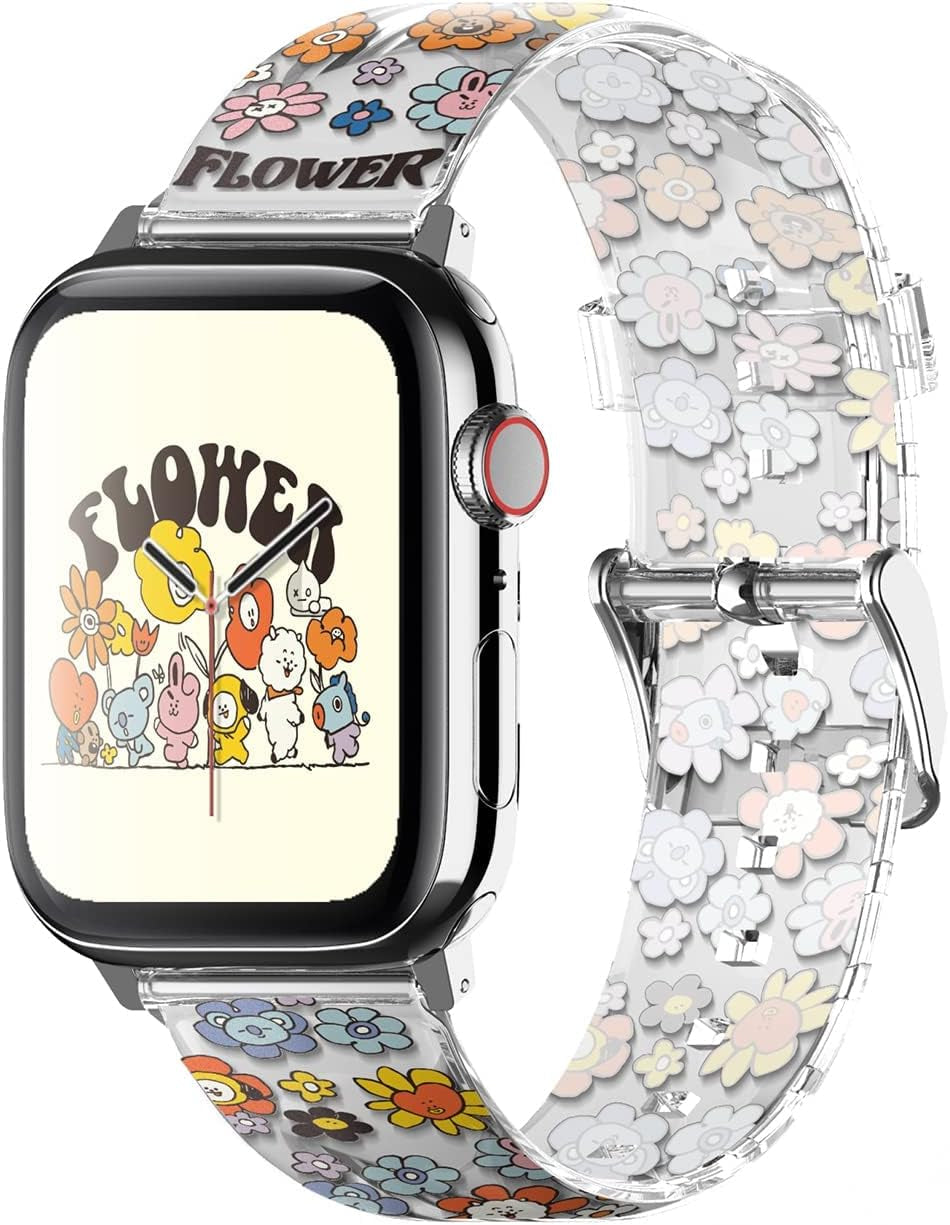 ElagoㅣBt21 FLOWER Band Compatible with Apple Watch Band 38Mm 40Mm 41Mm 42Mm 44Mm 45Mm 49Mm Compatible with Iwatch Series Ultra2/Ultra/Se/9/8/7/6/Se/5/4/3/2/1, Soft Protective Strap [Official Merchandise]
