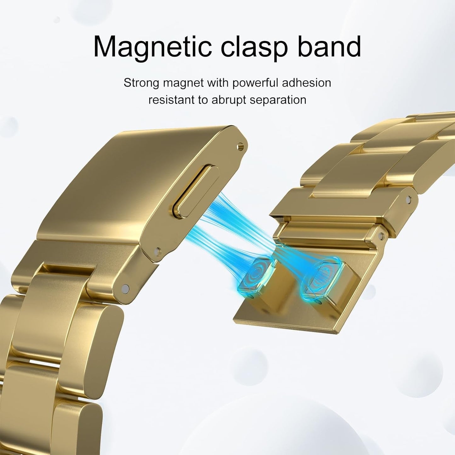 Finestone Metal Band for Apple Watch - No Tool Needed Apple Watch Stainless Steel Band Compatible with Apple Watch 41Mm 40Mm 38Mm - Magnetic Clasp Strap for Iwatch Series 9/8/7/6/5/4/3/2/1 SE Gold