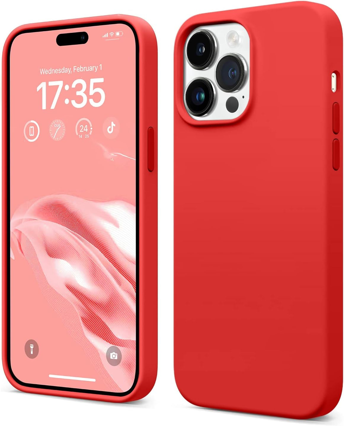 AOTESIER Shockproof Series Iphone 14 Pro Max Case, Silicone Ultra Slim Thin Cover, Full-Body Protective Phone Case for Iphone 14 Promax Case, 6.7 Inch, Chocolate  AOTESIER Red  