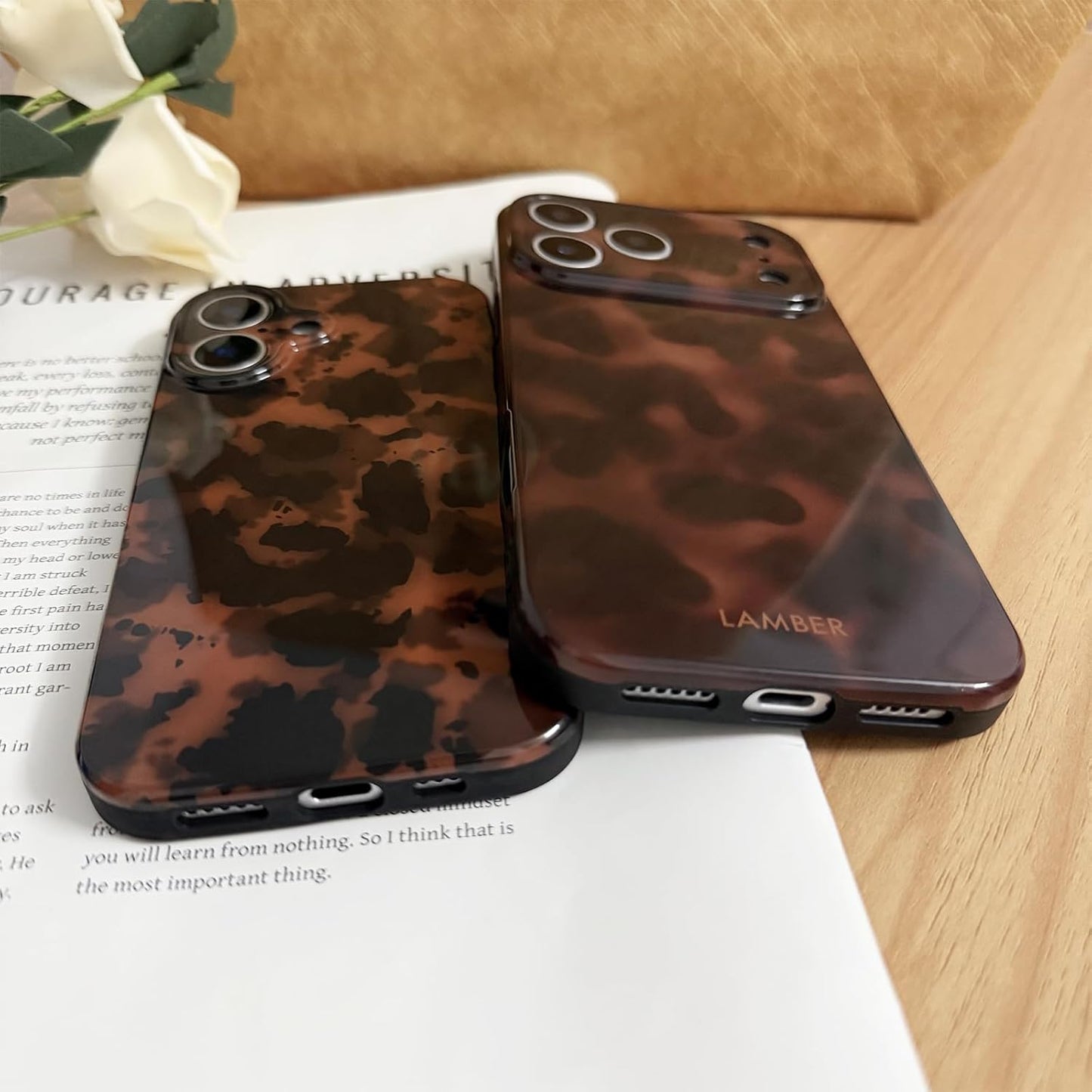 Cute Phone Case for Iphone 17 Pro Case Tortoise Shell Pattern Leopard Full Camera Protective Slim Shockproof Cool Trendy Aesthetic-Brown Amber