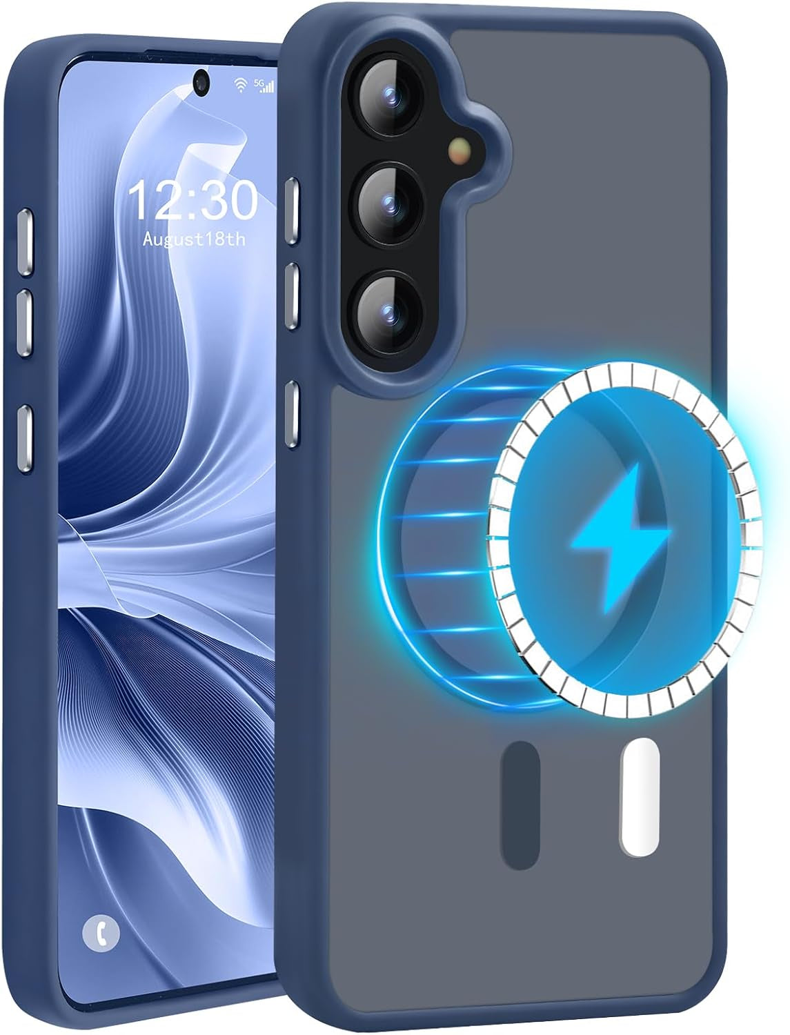 Advanced Magnetic for Samsung Galaxy S22 plus Case Slim Protective [Mil-Grade Drop Tested & Compatible for Magsafe] Translucent Matte PC Back TPU Frame Thin Shockproof Case S22 Plus-Lavender Blue