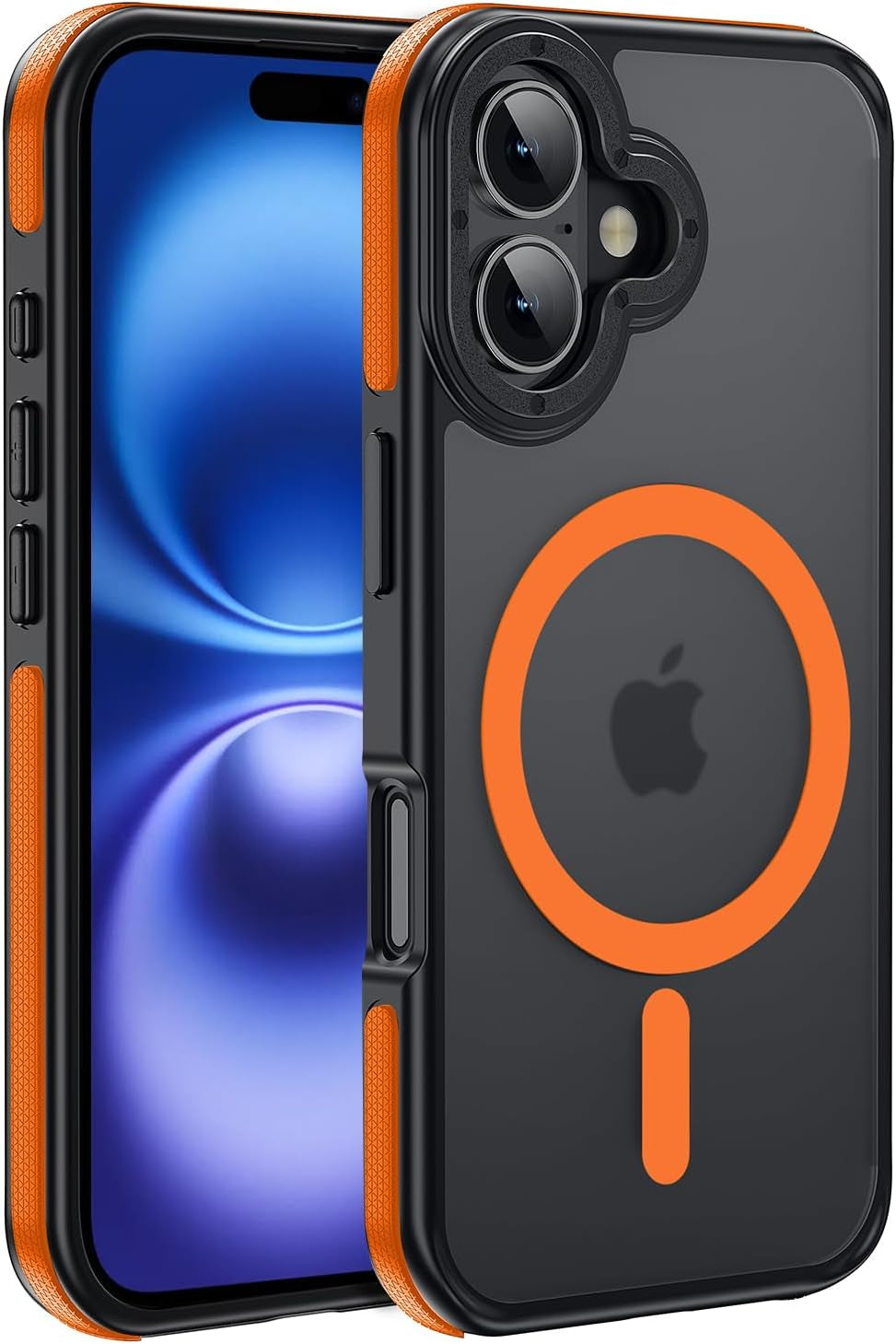 For Iphone 17 Pro Max Case with Camera Lens Protector[10Ft Military-Grade Protection] Compatible with Fit Magsafe Shockproof Slim Thin Cover Case for Iphone 17 Pro Max 6.9 Inch, Orange Bumper