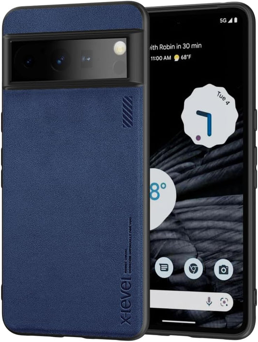 X-Level Google Pixel 8 Pro Case Drop Protective Thin Dual Layer Shockproof Bumper Phone Cases Full Body Rugged Hard PC Back Anti-Scratch Microfiber Surface with Grip with Soft Edge Slim Cover-Blue  pipilu Blue Pixel 8 Pro 