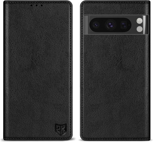 ZZXX for Google Pixel 8 Pro Wallet Case with [RFID Blocking] Card Slot Stand Strong Magnetic Leather Flip Fold Protective Phone Case for Google Pixel 8 Pro Case Wallet(Black-6.7 Inch)  ZZXX Black Google Pixel 8 Pro 