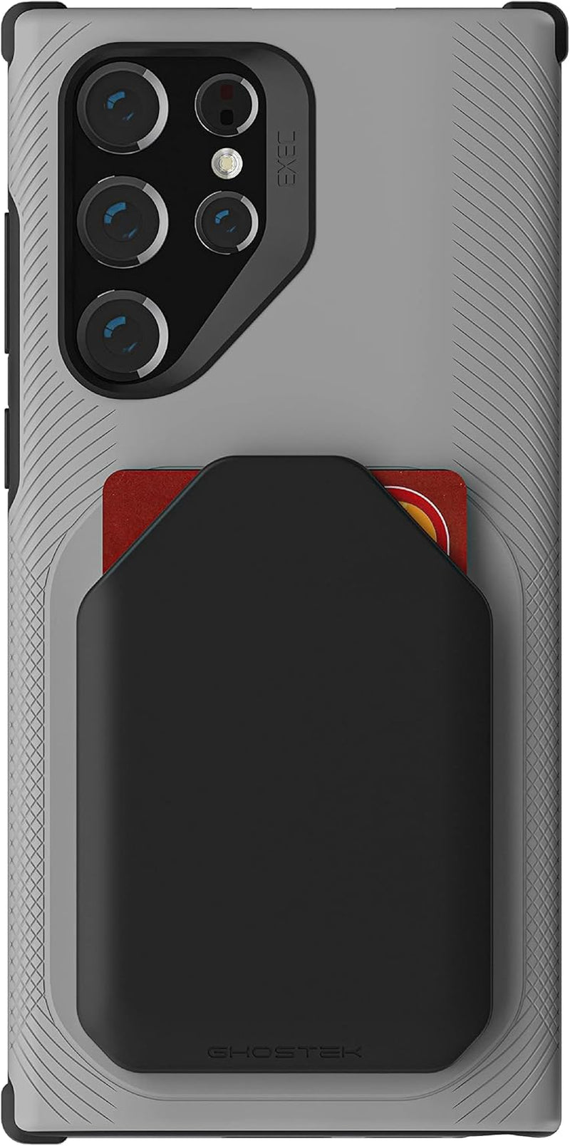 Ghostek EXEC Galaxy S22 plus Case Wallet Card Holder Works with Magnetic Car Vent Mounts Easily Detachable for Wireless Charging Phone Covers Designed for 2022 Samsung Galaxy S22+ 5G (6.6 Inch) (Gray)