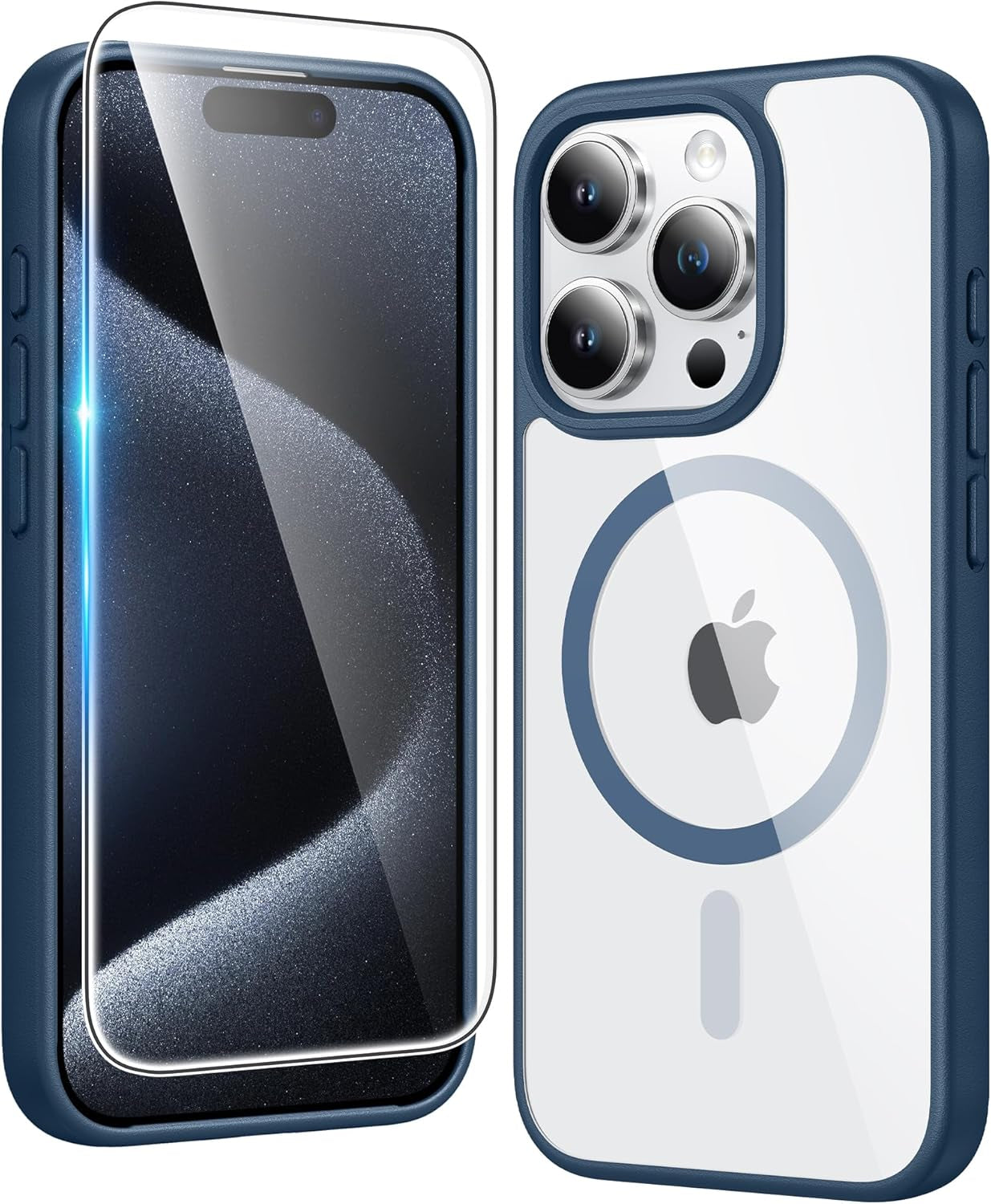 FNTCASE for Iphone 17 Pro-Max Case: Clear Magnetic Phone Cases with Screen Protector Compatible with Magsafe Slim anti Yellowing Rugged Shockproof Protective Transparent Cell Cover (A-Clear)