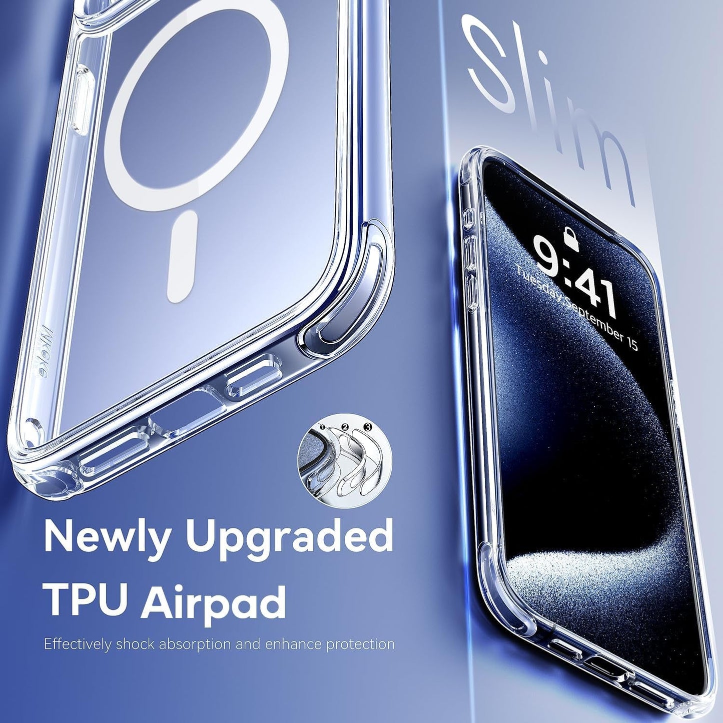 Mkeke Magnetic Designed for Iphone 15 Pro Case, Compatible with Magsafe, Yellowing Resistant, Military-Grade Drop Protection, Shockproof Phone Case for Apple Iphone 15 Pro 2023  Shenzhen Make Technology Company Limited   