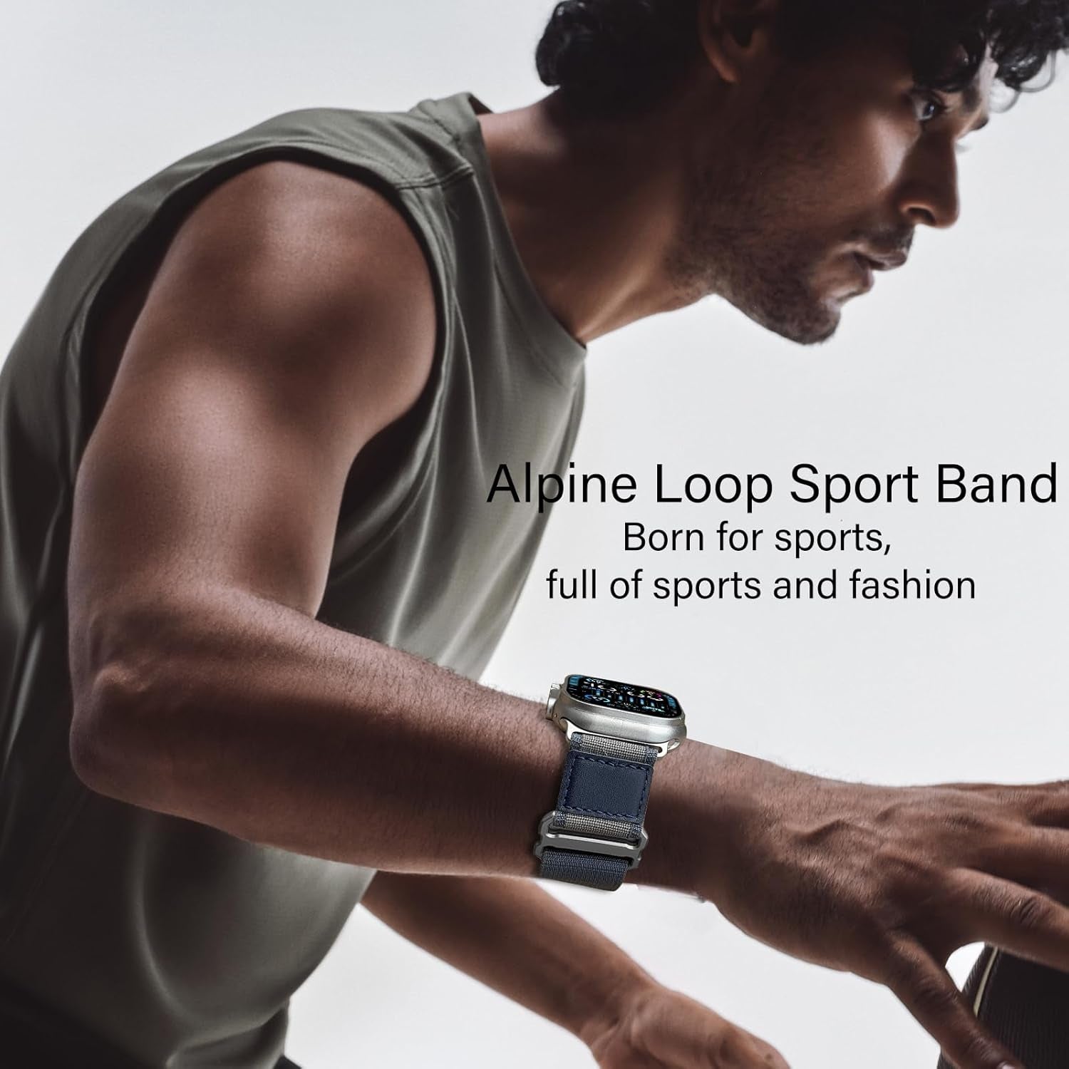 Alpine Loop Sport Band - Compatible with Apple Watch Ultra 2 / Ultra Band 49Mm 45Mm 44Mm 42Mm Men Women, Breathable Nylon Strap Adjustable with G-Hook Strap for Iwatch Ultra Series SE 9/8/7/6/5/4