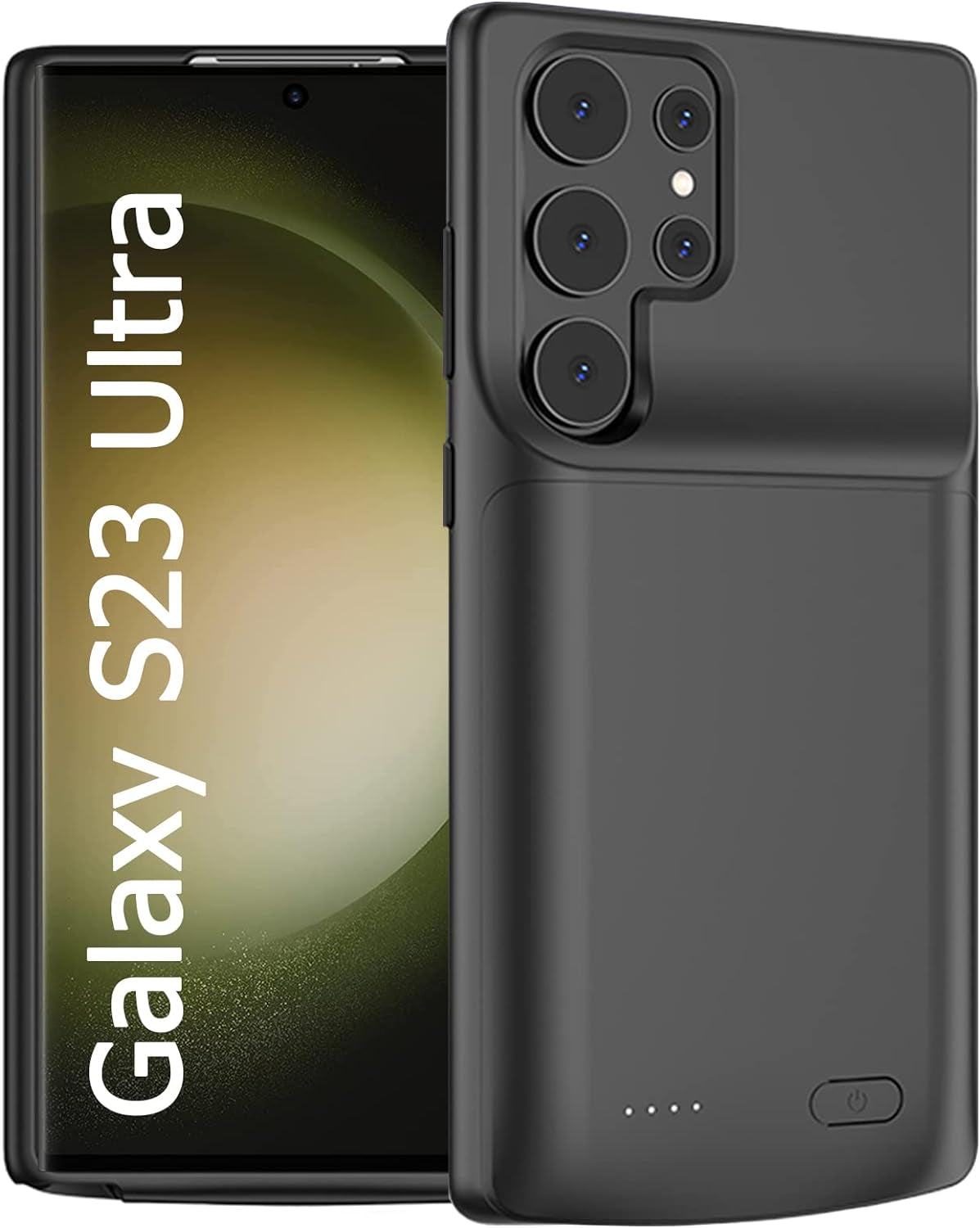 Battery Case for Galaxy S22 Ultra/S23 Ultra,[12000Mah]Large Capacity Slim Portable Protective Fast Charging Case Backup Power Bank Battery Case Compatible with Samsung Galaxy S22 Ultra/S23 Ultra-Black