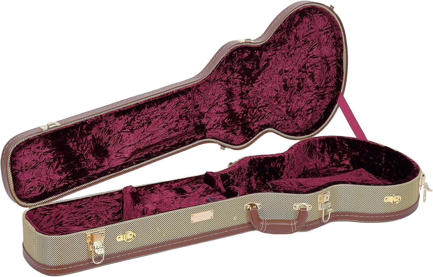 Crossrock Hard-Shell Wood Case for Les Paul Electric Guitars with Removable Shoulder Straps-Tweed(Crw700Ltw)  Crossrock Tweed Les Paul 