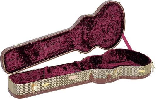 Crossrock Hard-Shell Wood Case for Les Paul Electric Guitars with Removable Shoulder Straps-Tweed(Crw700Ltw)  Crossrock Tweed Les Paul 