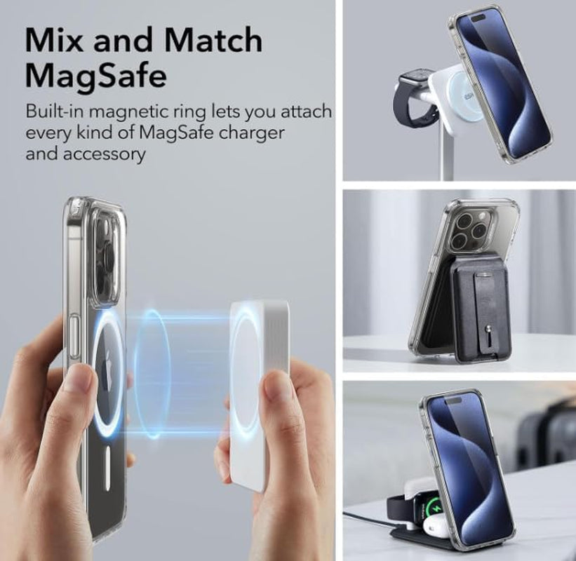 3 in 1 for Iphone 15 Pro Max Case - Magnetic - Clear - Compatible with Magsafe Ring - Not-Yellowing - Strong Magnetic Case - Clean Cover with 1 Glass Screen 1 Camara Lens Protectors Included  Guangzhou Pinjun Electronics Co., Ltd.   
