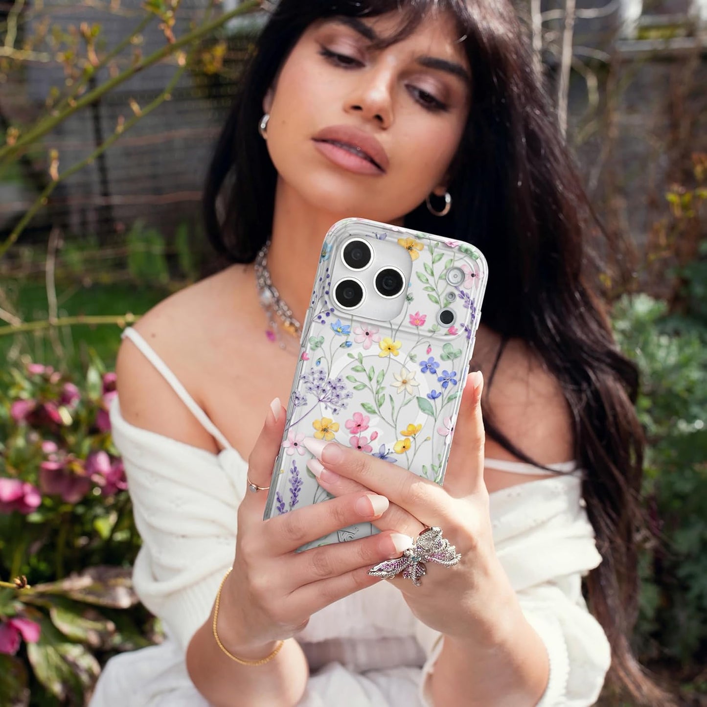 VELVET CAVIAR Case for Iphone 17 Pro Max | Compatible with Magsafe | 10Ft Drop Tested | Cute Girly Protective Designer Cases for Women | Enchanted Floral Wildflowers