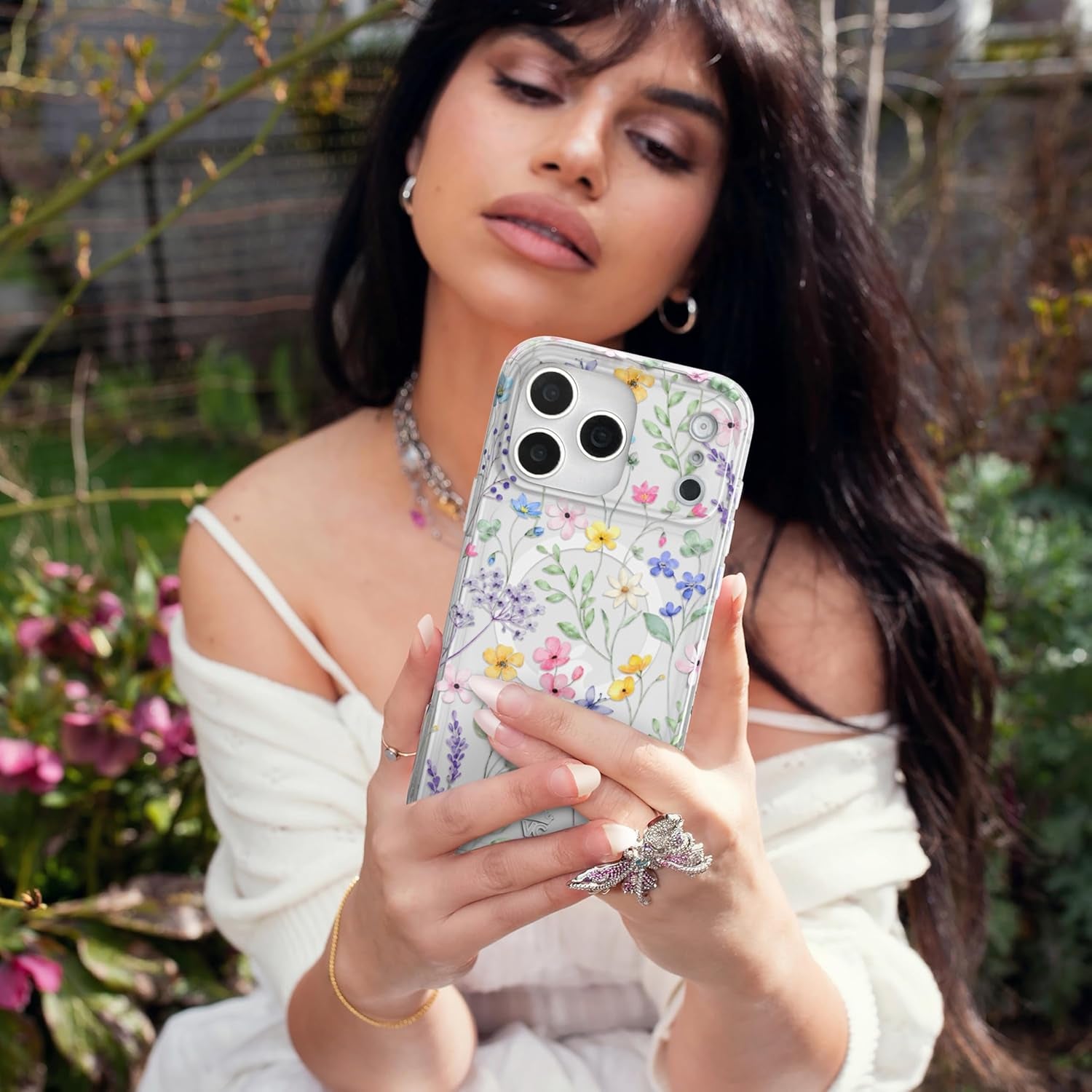 VELVET CAVIAR Case for Iphone 17 Pro Max | Compatible with Magsafe | 10Ft Drop Tested | Cute Girly Protective Designer Cases for Women | Enchanted Floral Wildflowers