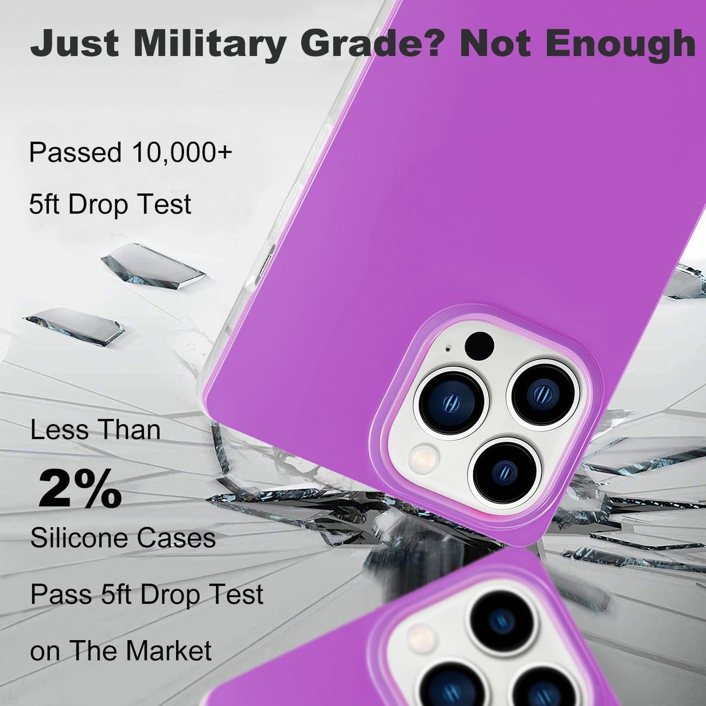 Pevezeda Neon Series Designed for Iphone 15 Pro Max Case 6.7 Inch, Cute Retro Bright Design Shockproof Phone Cases for Women Girls [Square Edge Design] [Reinforced Corners Protection], Lavender  Pevezeda   