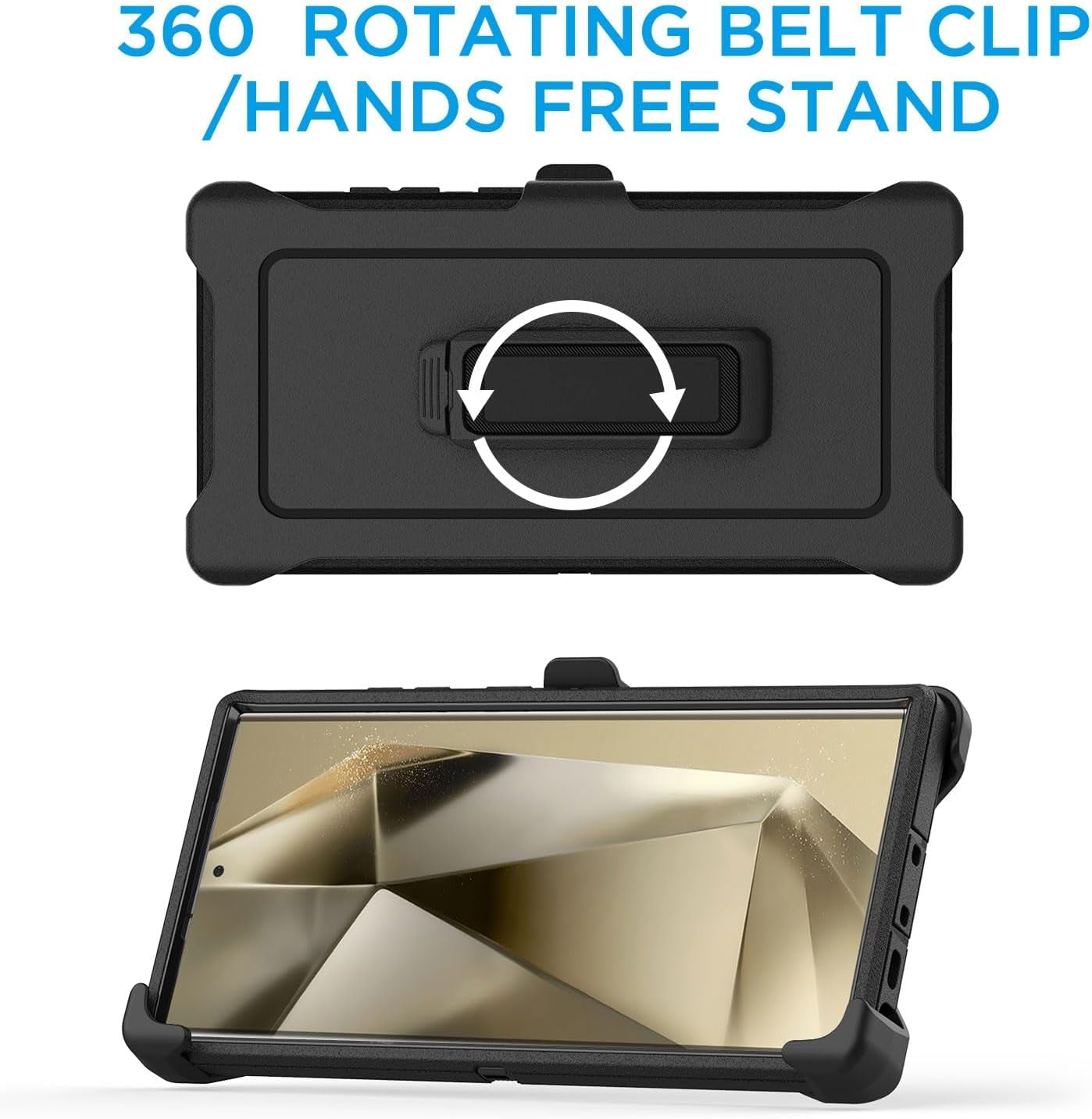 Aicase Belt-Clip Holster Case for Galaxy S24 Ultra with Screen Protector,Heavy Duty Drop Protection Full Body Rugged Shockproof/Dustproof Military Grade Tough Durable Cover for Samsung S24 Ultra