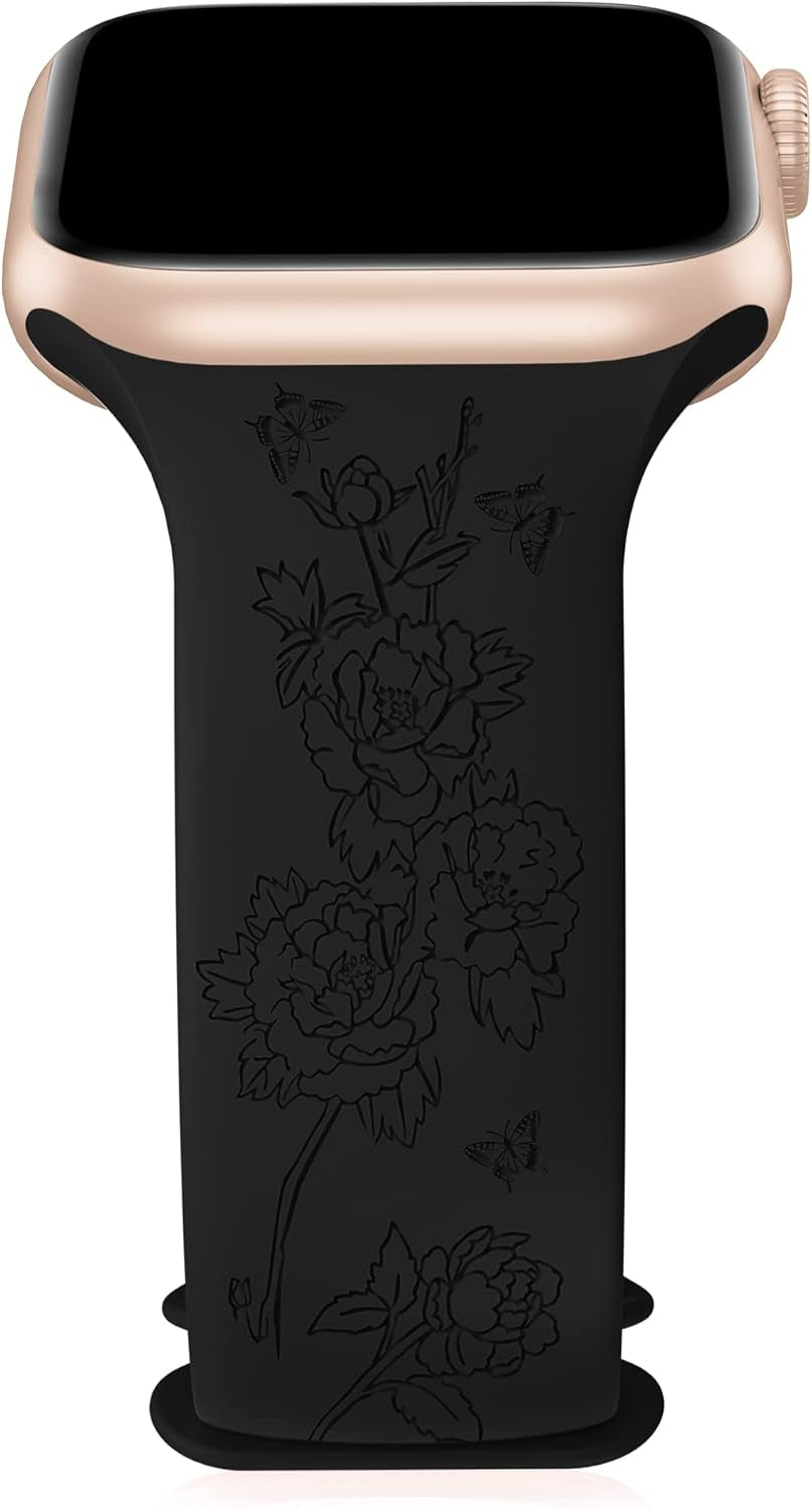 Aopigavi Engraved Designer Sport Bands Compatible with Apple Watch Bands 42Mm 44Mm 38Mm 41Mm 40Mm 45Mm 49Mm, Soft Waterproof Silicone Strap Wristband for Iwatch Ultra/Se Series 8/7/6/5/4/3/2/1