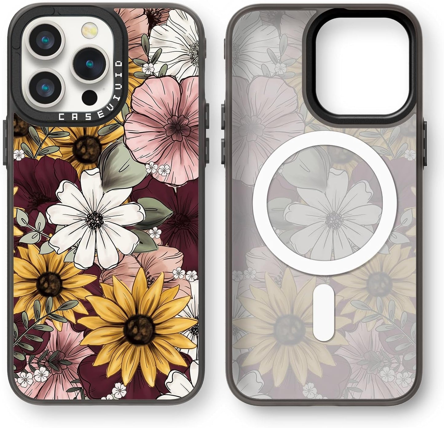 Casevivid Compatible for Iphone 15 Pro Case Cute Aesthetic - Durable Fashion Funny Phone Case - Girly Butterfly Pattern Print Cover Design for Woman Girl 6.1 Inches Black  CASEVIVID   