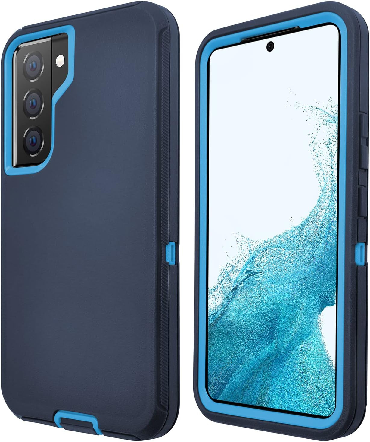 Galaxy S22 Case, Drop Protection Rugged Heavy Duty Case, Water-Resistance Shockproof Dustproof Military Grade Tough Durable Protective Cover for Samsung Black