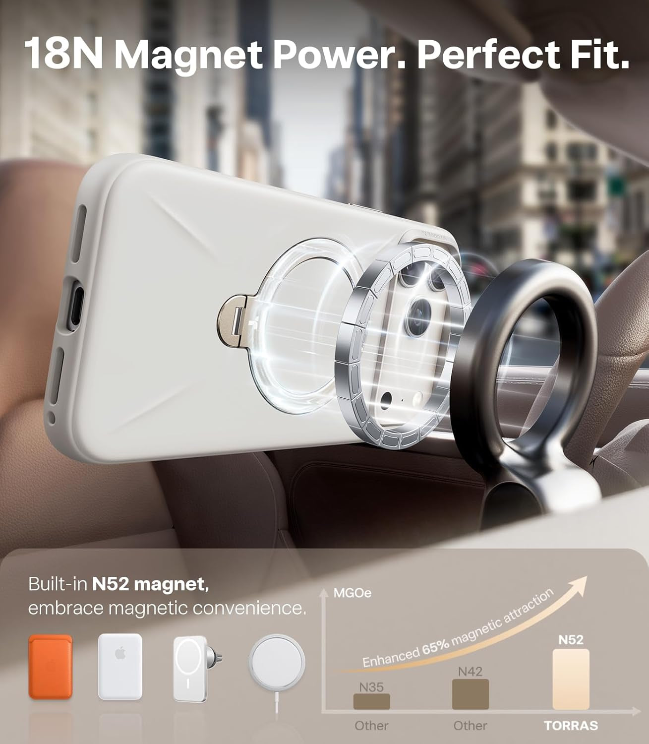 TORRAS Ostand Q3 Silicone for Iphone 17 Pro Max Case, Fit for Magsafe, 360 Spin Stand, Soft Liquid Silicone Cozy Grip, Camera Control, Protective Case for Iphone 17 Pro Max for Women, Ivory Gold