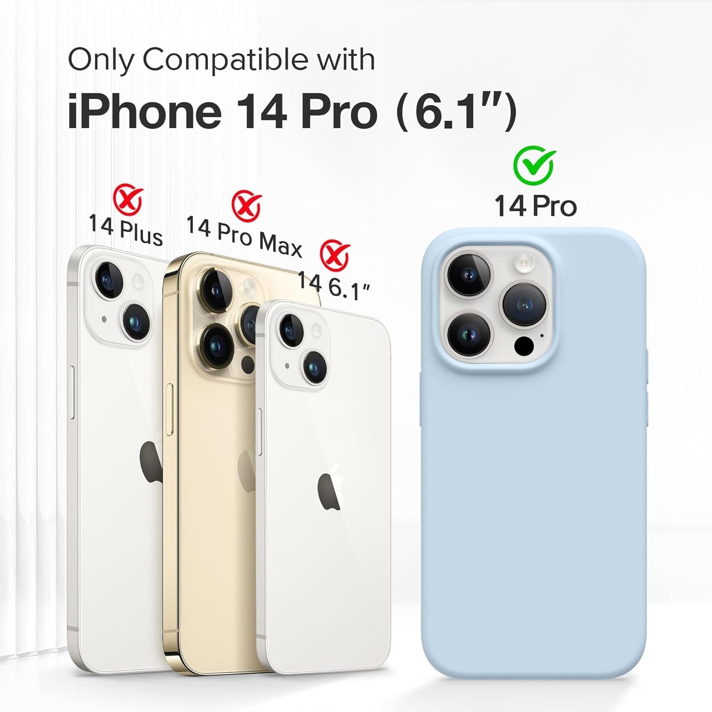 GONEZ for Iphone 14 Pro Case, with 2 Pack Screen Protector + 2 Pack Camera Lens Protector, Soft Anti-Scratch Microfiber Lining, Shockproof Protective Liquid Silicone Phone Cover 6.1'', Blue  GONEZ   