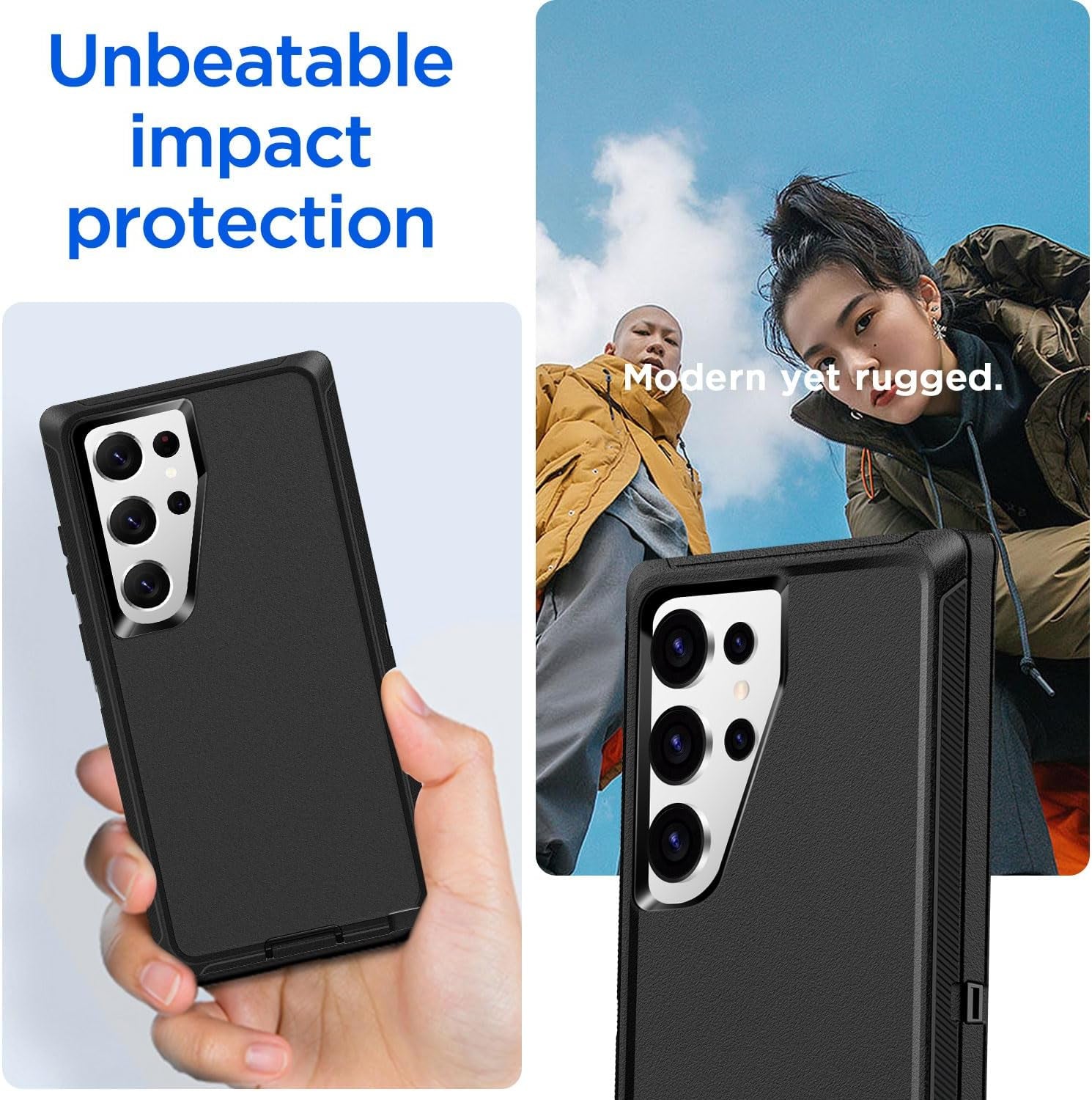 Aicase Belt-Clip Holster Case for Galaxy S24 Ultra with Screen Protector,Heavy Duty Drop Protection Full Body Rugged Shockproof/Dustproof Military Grade Tough Durable Cover for Samsung S24 Ultra