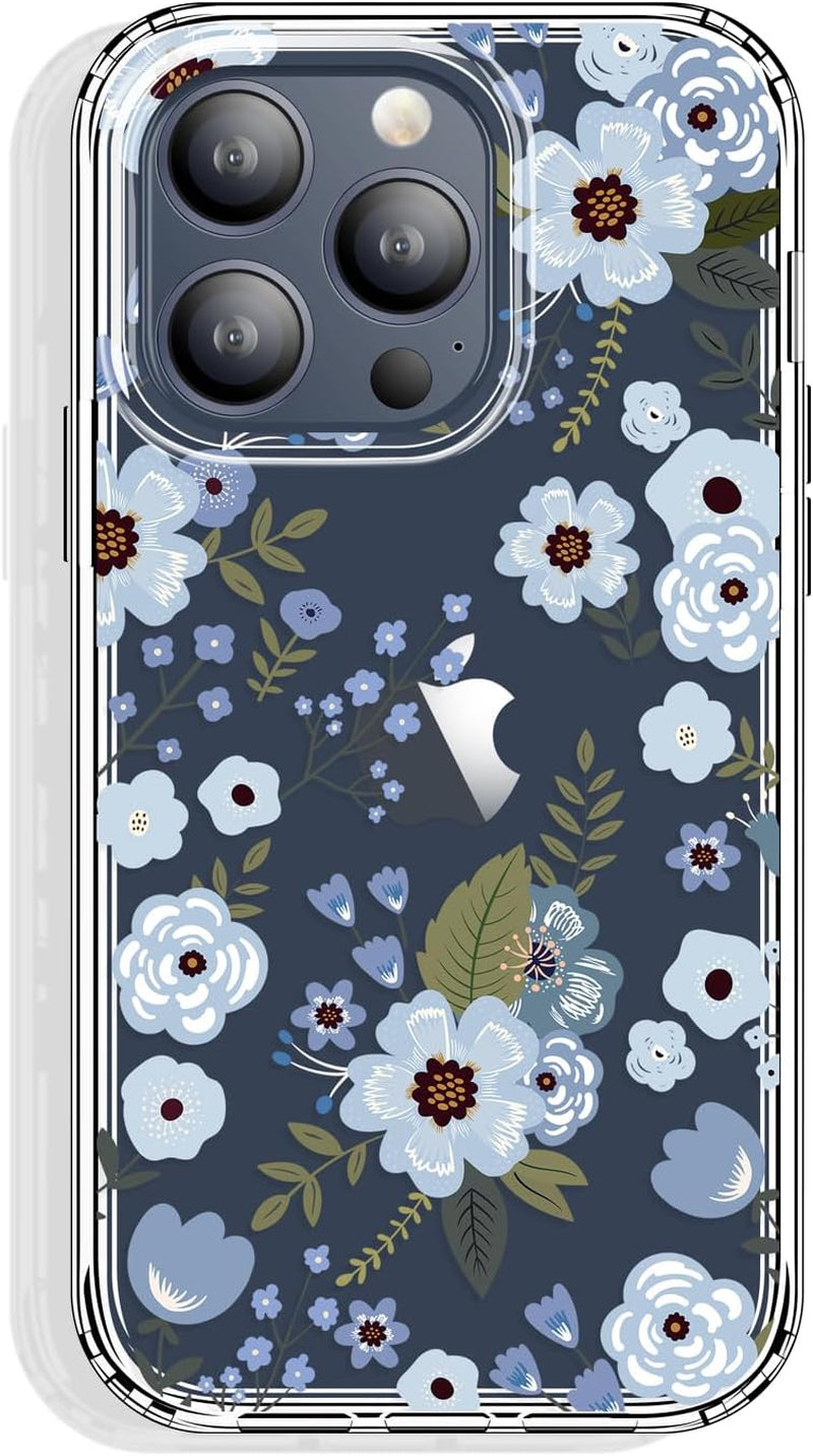 GYZYA for Iphone 15 Pro Case Clear 6.1 Inch with Pattern Design, Protective Slim TPU Cover + Shockproof Bumper for Women and Girls (Blooming Flowers)  GYZYA   