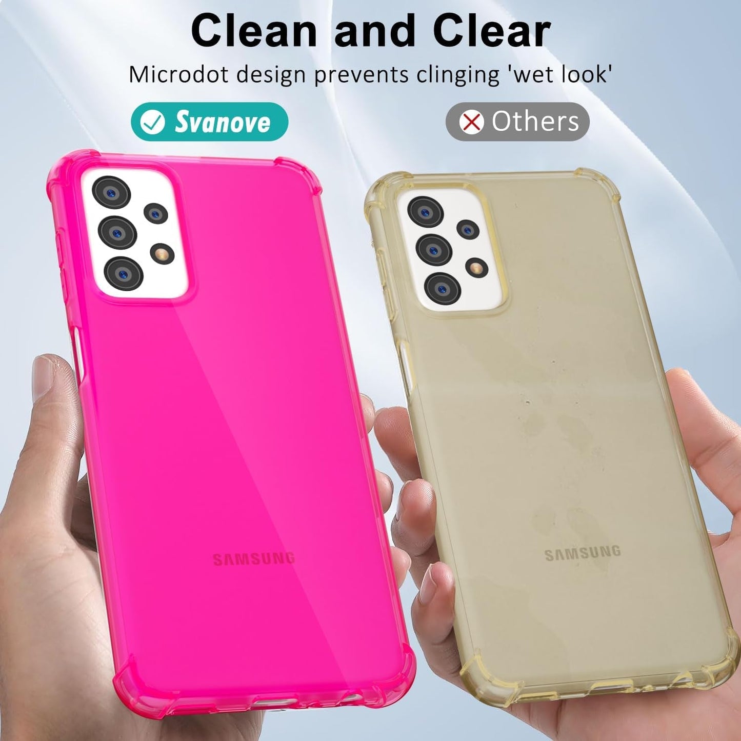 For Samsung Galaxy A53 5G Case Clear, Neon Bright Vibrant Color, Transparent Jelly Protective Silicone Phone Case for Women Girly Cute, Thin Slim Fit Soft Flexible TPU Bumper, Hot Pink