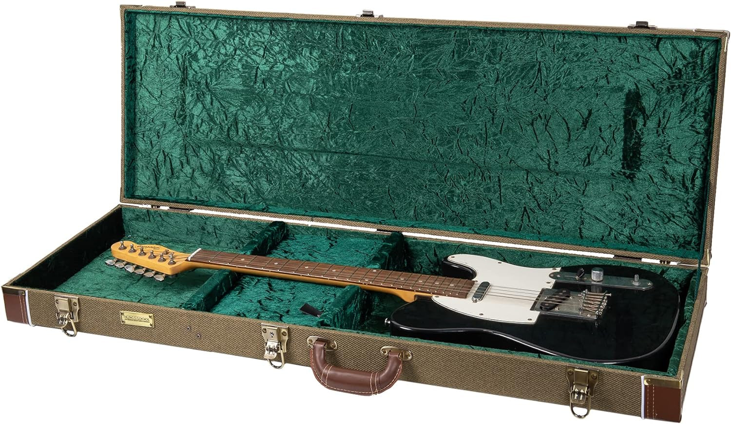 Crossrock Hard-Shell Wood Case for Les Paul Electric Guitars with Removable Shoulder Straps-Tweed(Crw700Ltw)  Crossrock Green Electric 