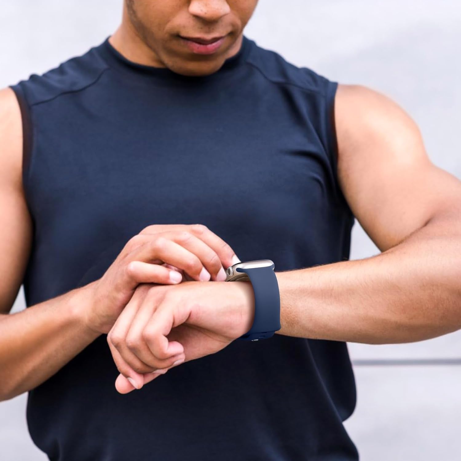 5 Pack Soft Silicone Bands - Compatible with Apple Watch Ultra 2 & Ultra Band 49Mm 45Mm 44Mm 42Mm 41Mm 40Mm 38Mm for Men Women, Breathable Sport Strap Band for Ultra 2 Iwatch Series 9 8 7 6 SE 5 4 3 2