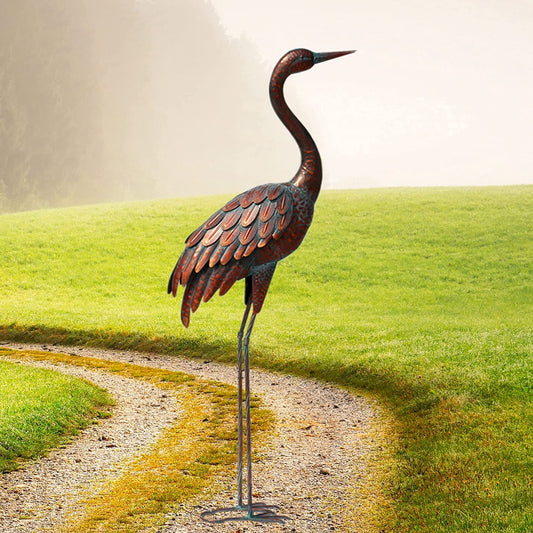 Chisheen Outdoor Garden Crane Statues and Sculptures Metal Yard Art Statue for Garden Decoration Large Size  Chisheen   