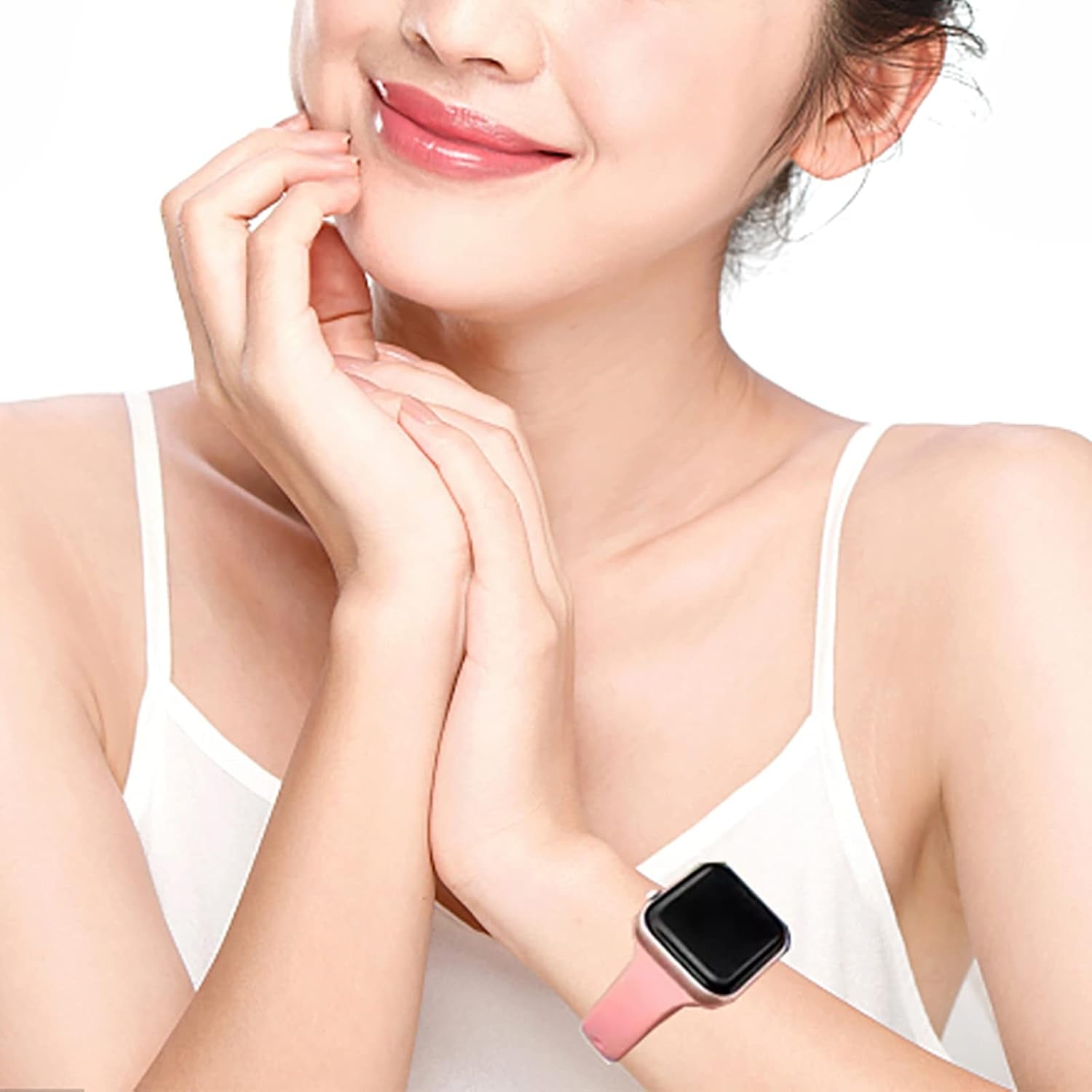 6 Pack Bands for Apple Watch Band 41Mm 40Mm 38Mm 44Mm 45Mm 42Mm 49Mm Ultra 2 Women Men Slim Thin Narrow Silicone Soft Sport Strap Wristband for Iwatch Series 9/8/7/SE/6/5/4/3/2/1