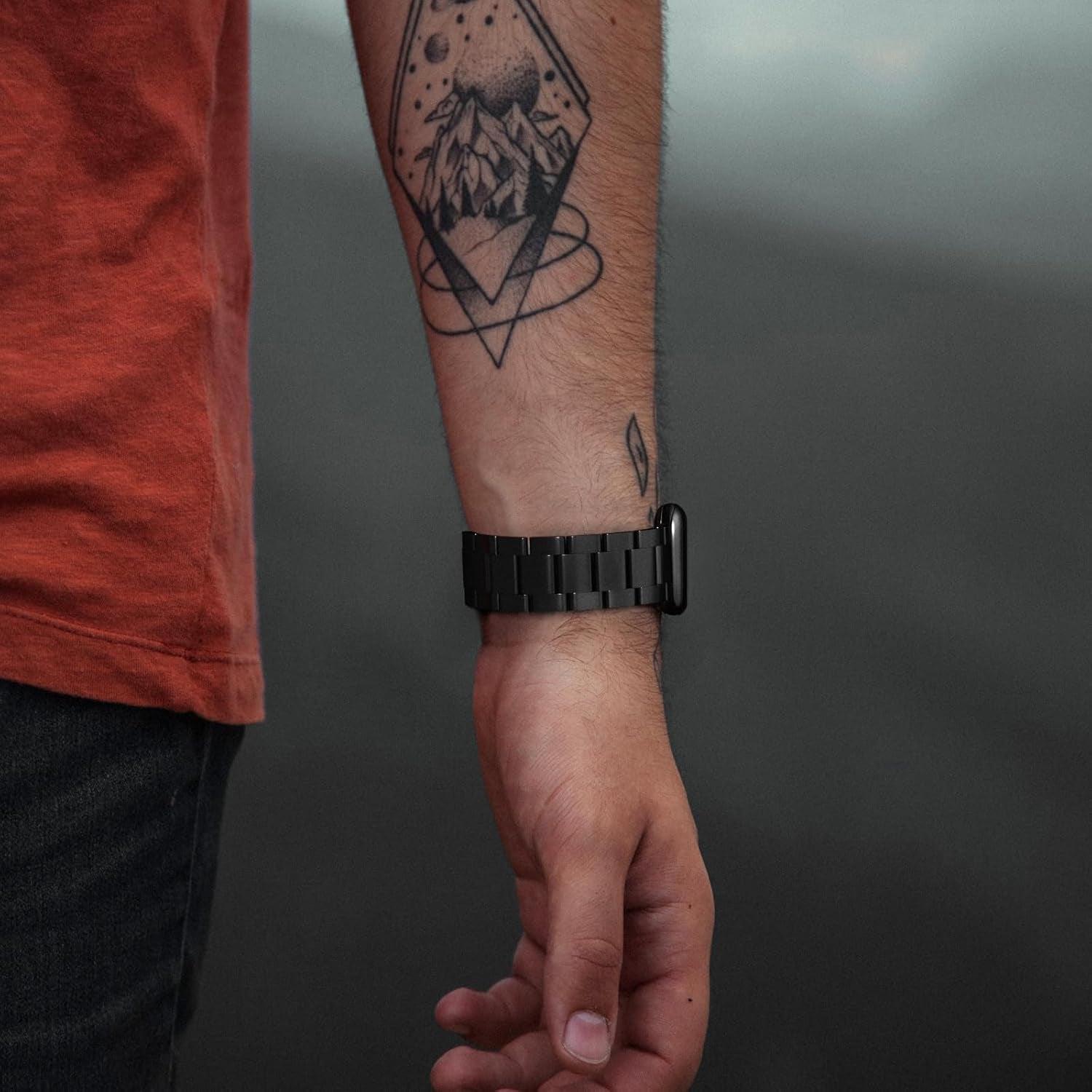 Finestone Metal Band for Apple Watch - No Tool Needed Apple Watch Stainless Steel Band Compatible with Apple Watch 41Mm 40Mm 38Mm - Magnetic Clasp Strap for Iwatch Series 9/8/7/6/5/4/3/2/1 SE Black